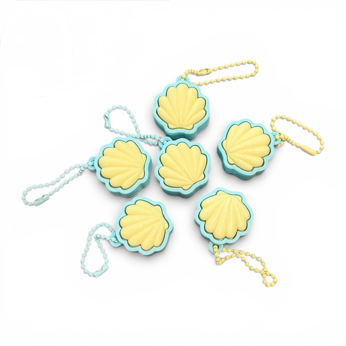 3D Printed Seashell Clicker Fidget Keychain