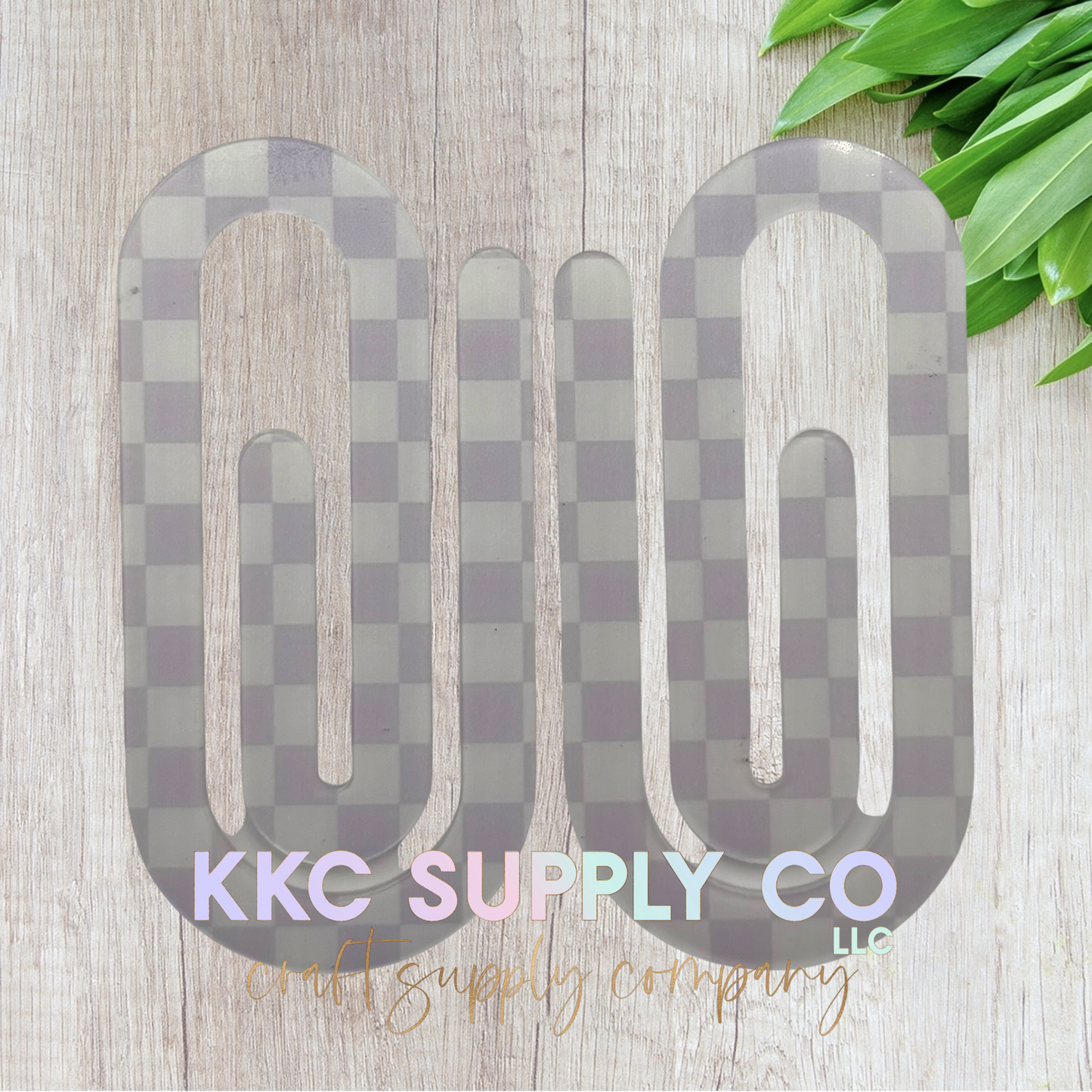 Jumbo Checker Acrylic Paperclip