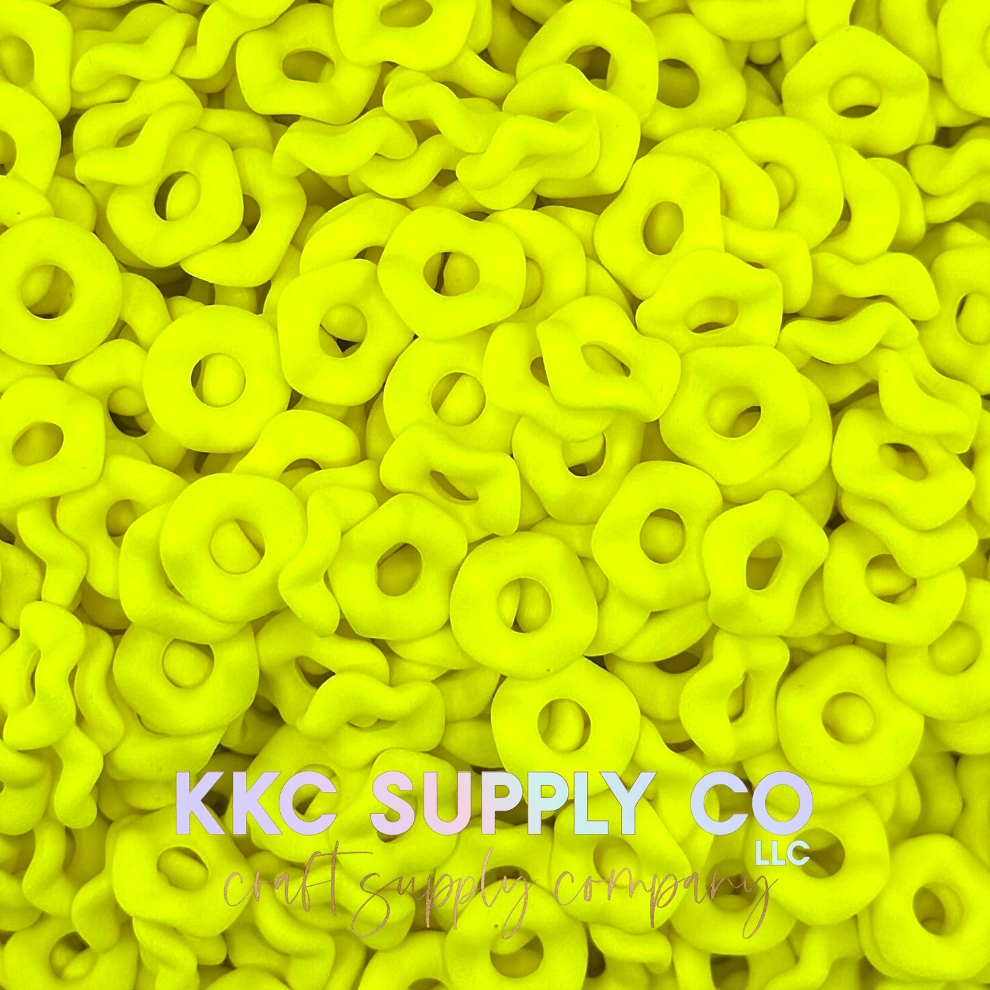Neon Acrylic Matte Wavy Spacer Beads 12mm Large Hole (10 count)