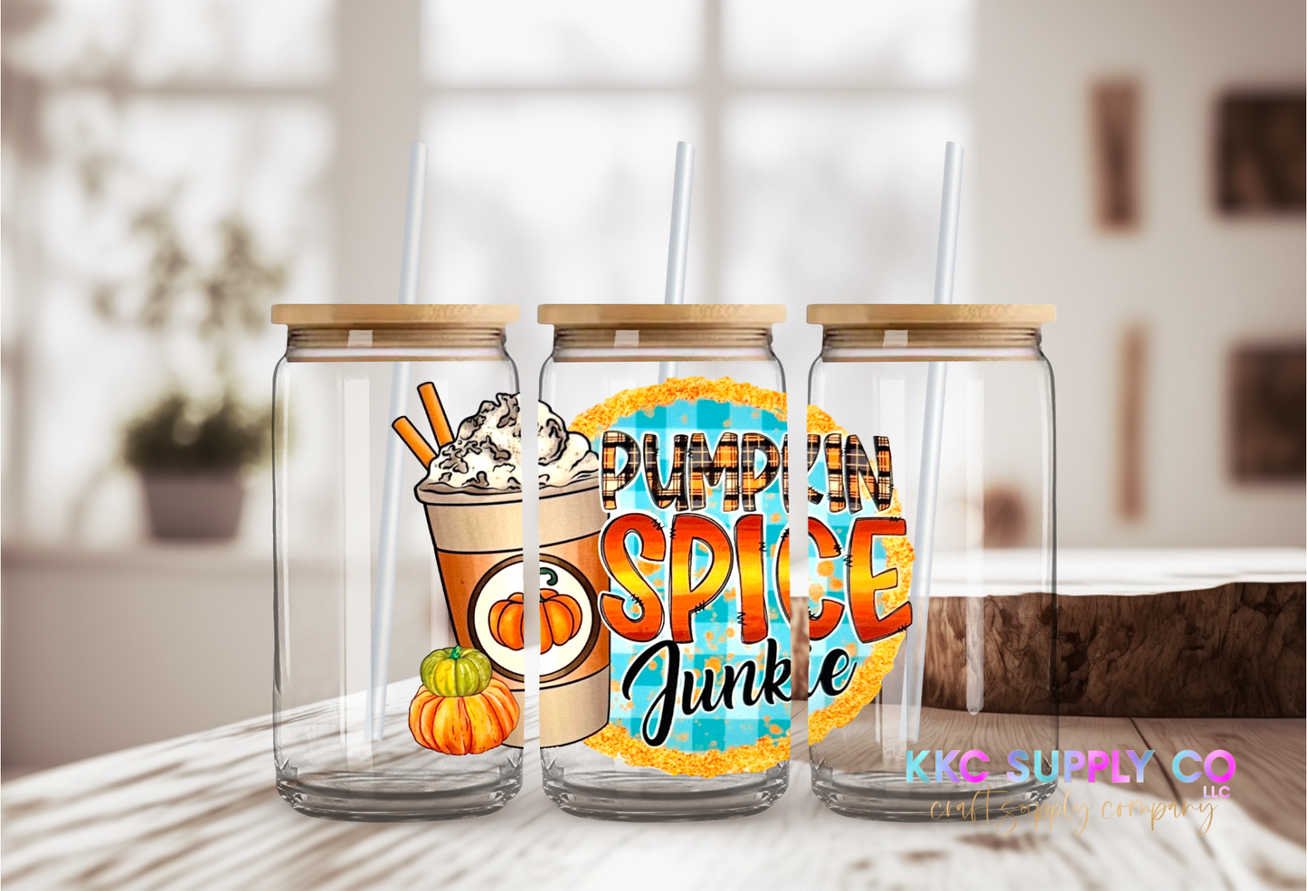 UV1659-Pumpkin Spice Junkie 16oz UV DTF Decal