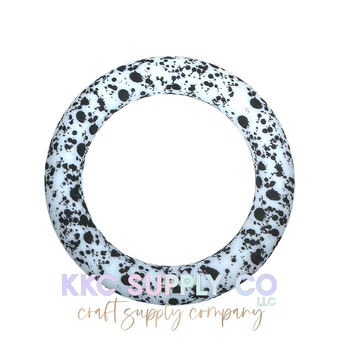 SP61-Black and White Cow Hide 65mm Silicone Ring