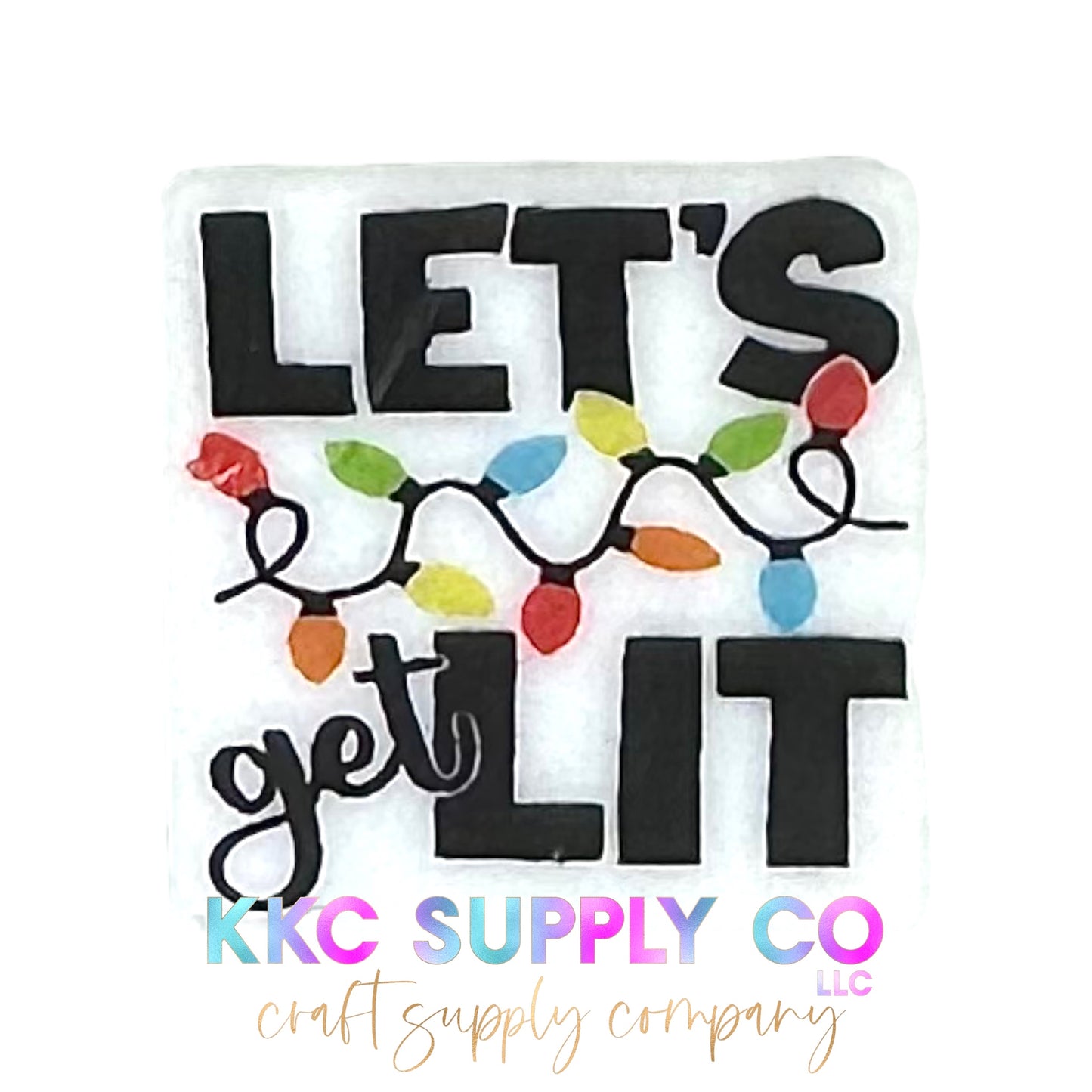 Let’s Get Lit Square Silicone Focal Bead