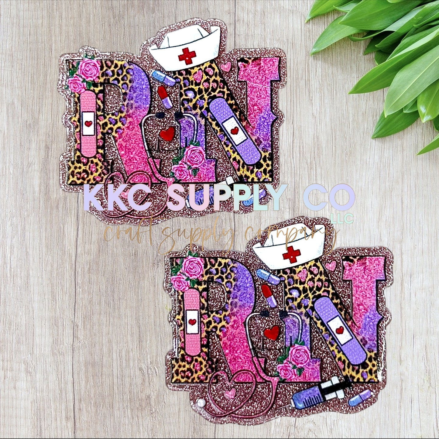 AT276-RN-Acrylic Flatback-Rose Gold Glitter