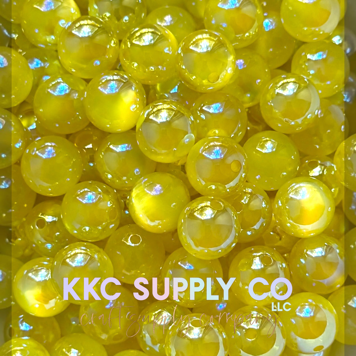 Yellow Aurora Glow acrylic beads