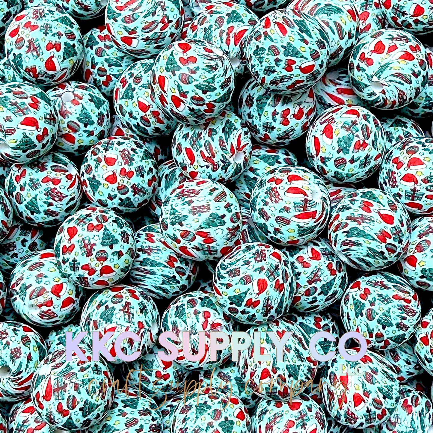SP260-Blue Christmas Silicone Beads