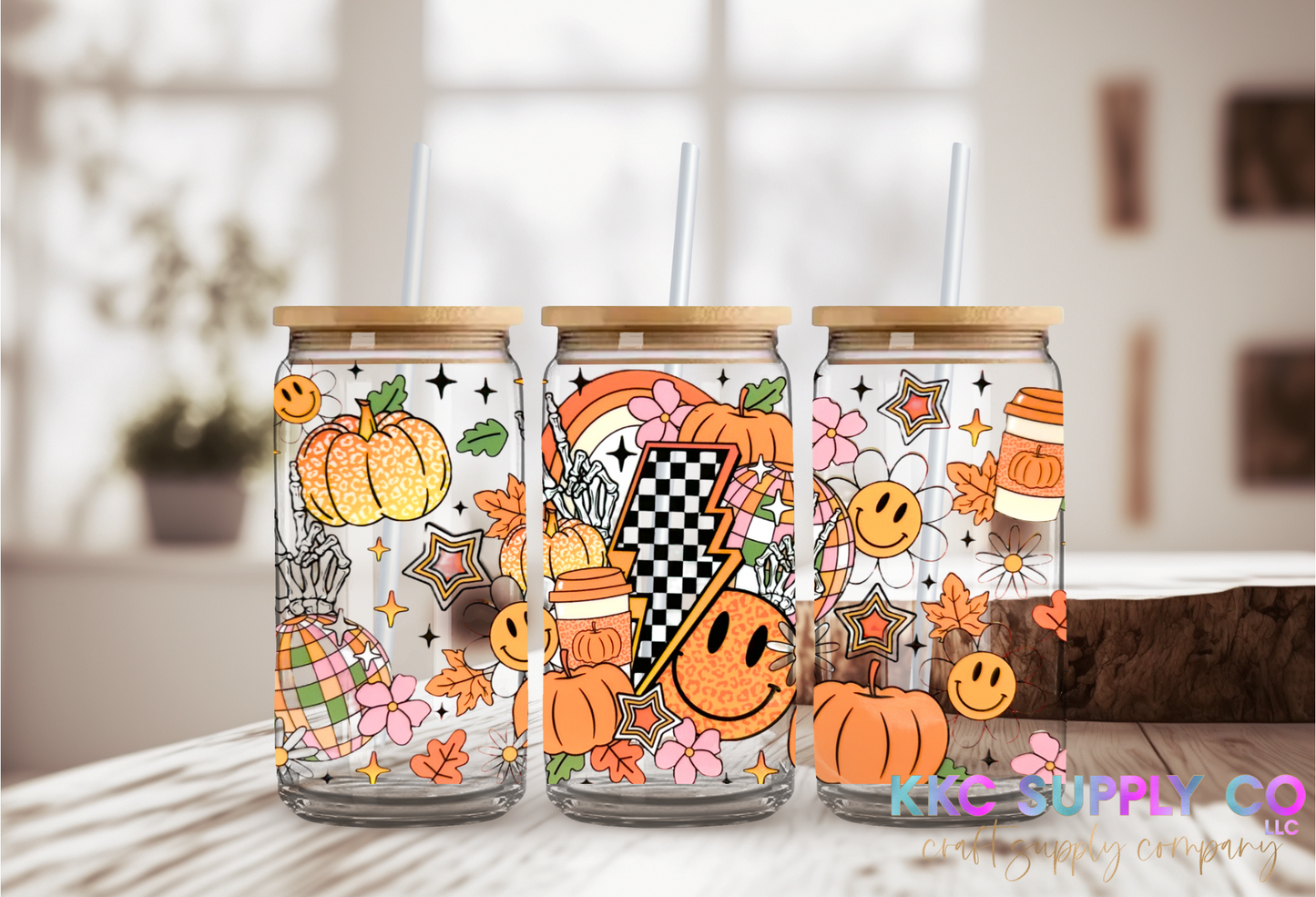 UV16143-Retro Pumpkin Spice 16oz UV DTF Wrap