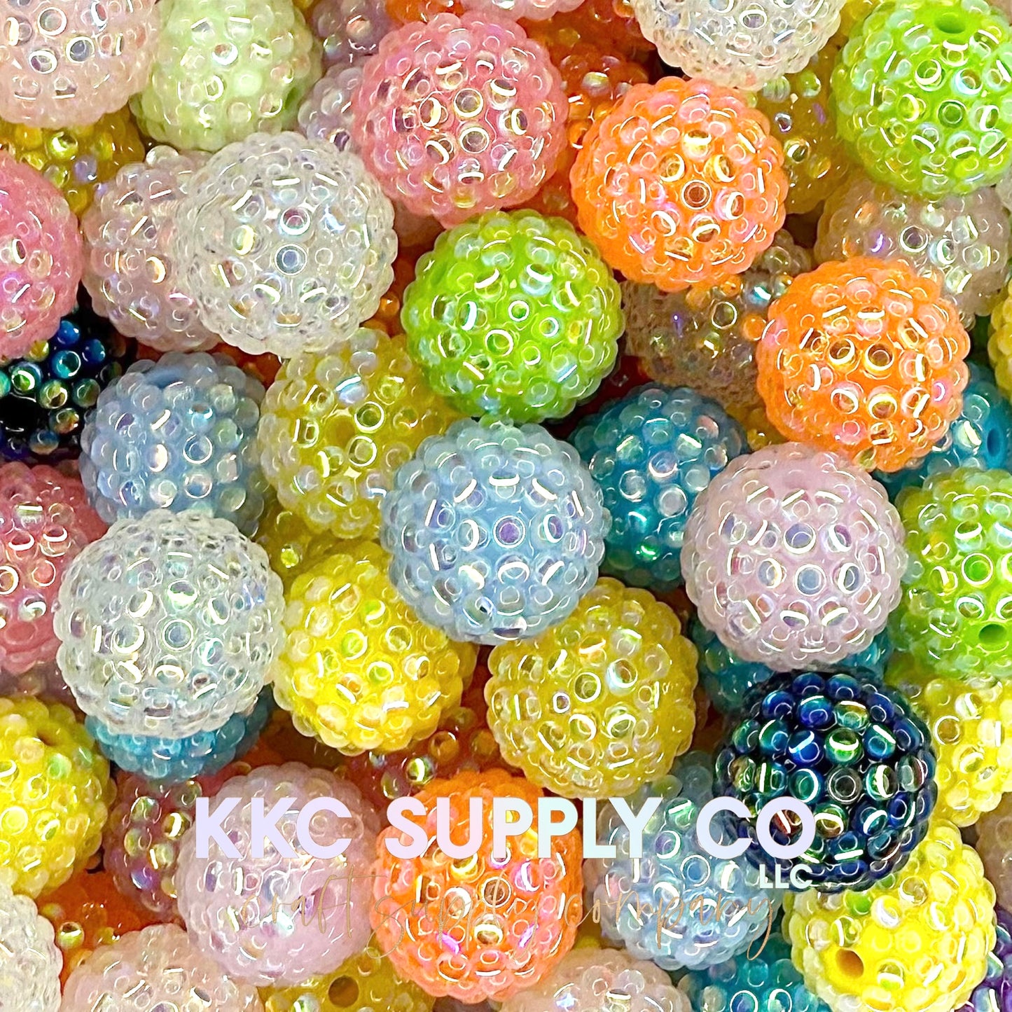 Jelly AB Rhinestone 20mm Beads-10 Count Mixed Color