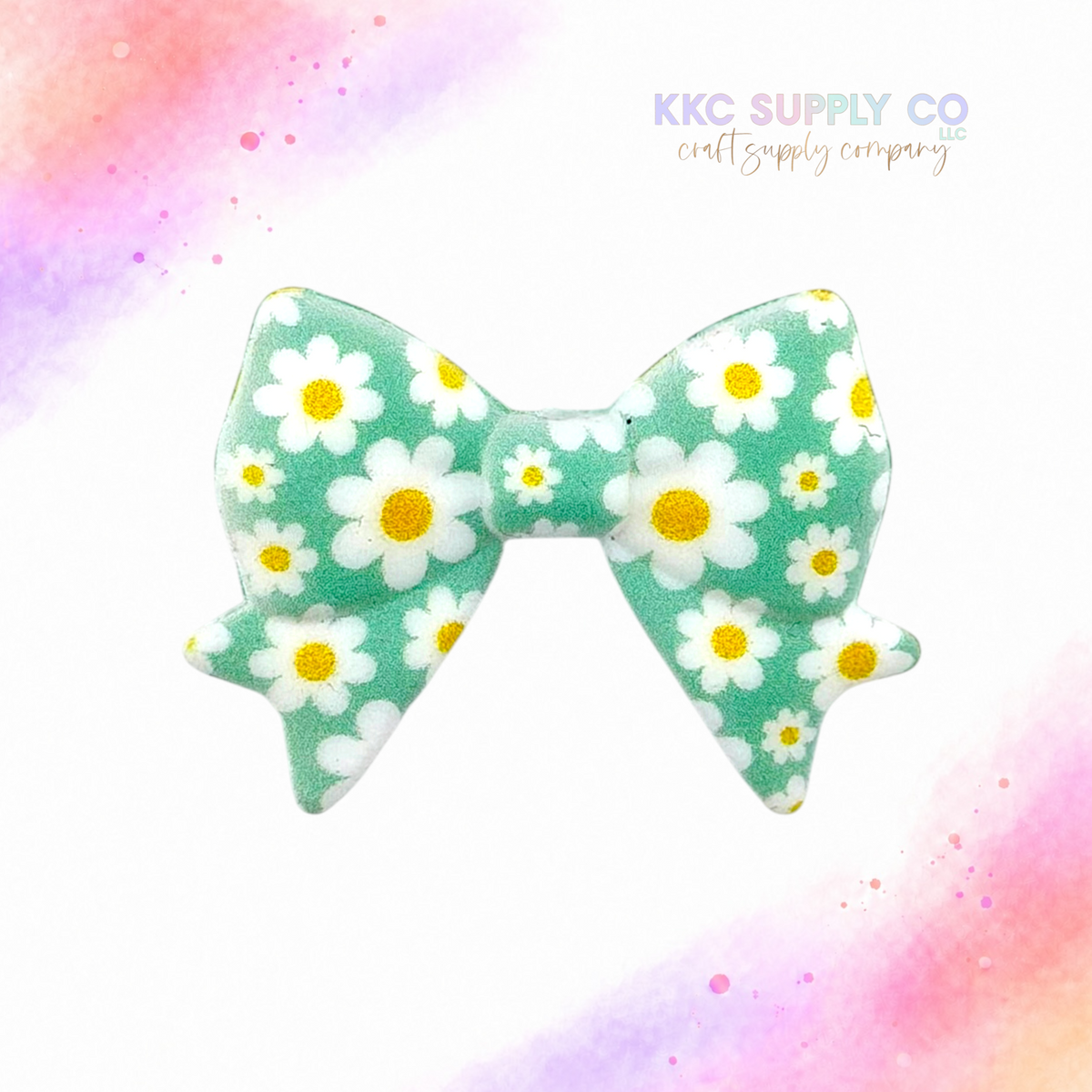 Daisy Fresh Large Bow Silicone Focal Bead