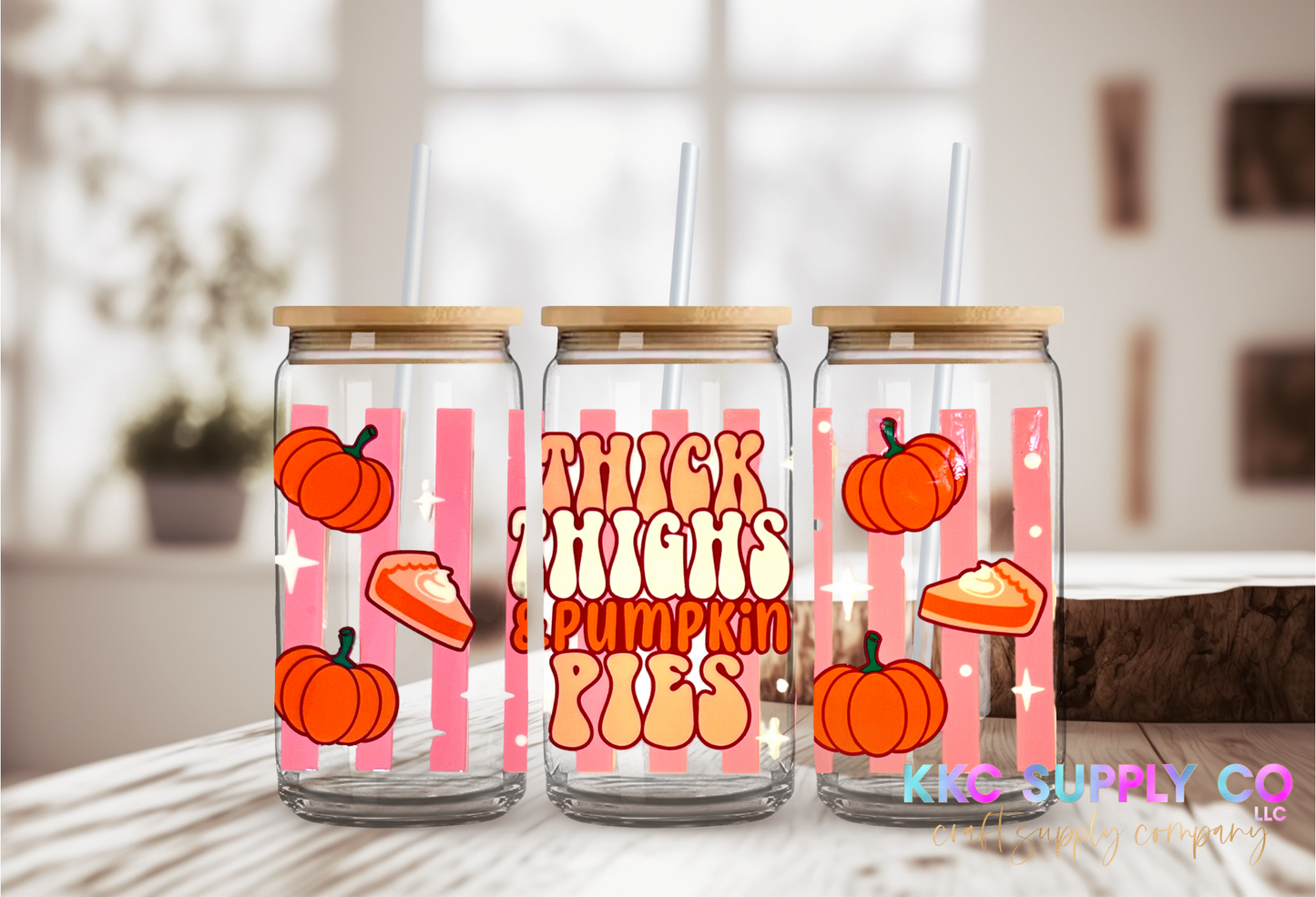 UV16123-Thick Thighs & Pumpkin Pies #1 16oz UV DTF Wrap