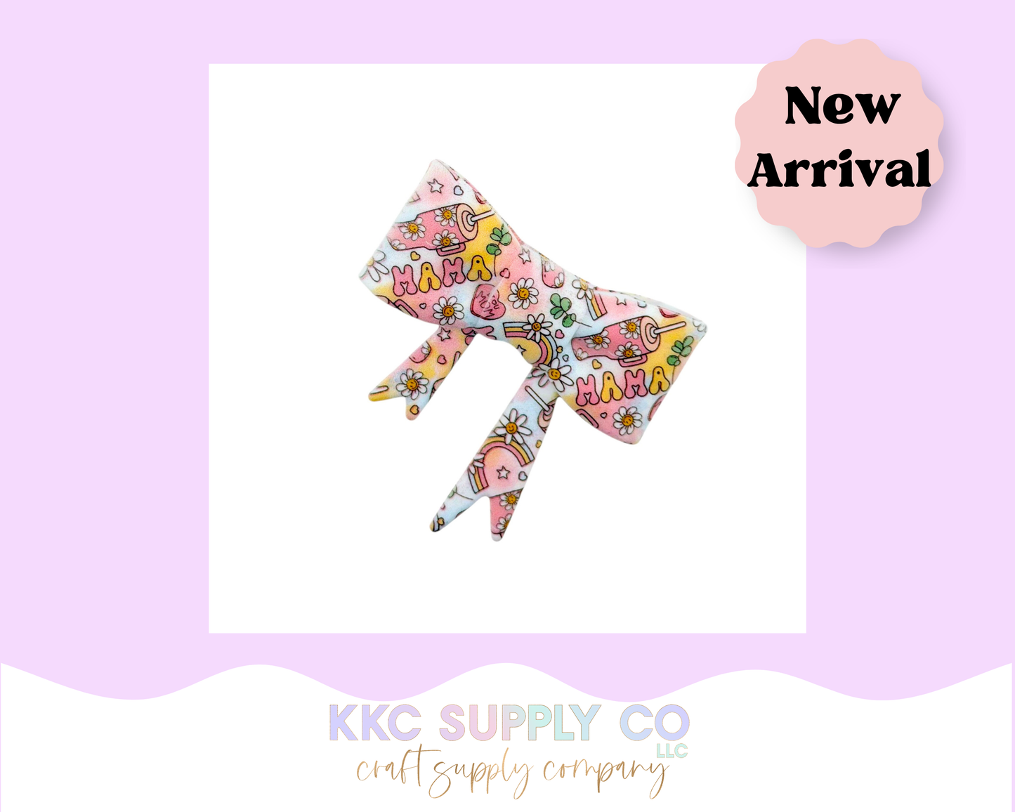 Mama Large Bow Silicone Focal Bead