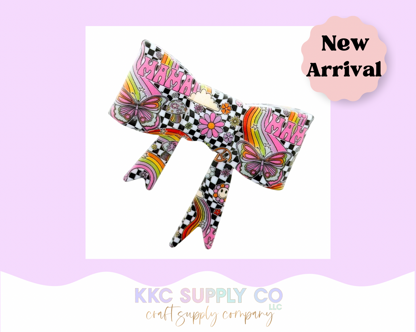 Groovy Mama Large Bow Silicone Focal Bead