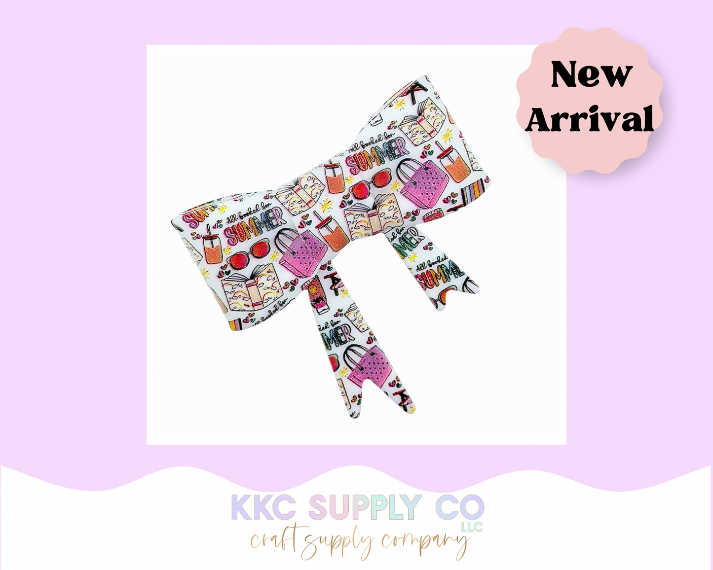 All Booked For Summer Bow Silicone Focal Bead