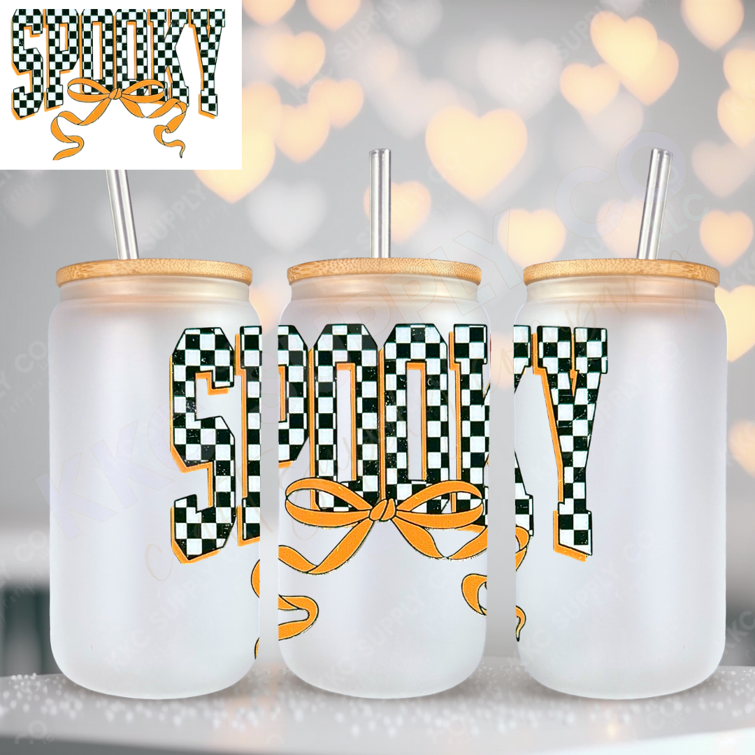 UV16796-Checker Spooky 16oz UV DTF Large Decal