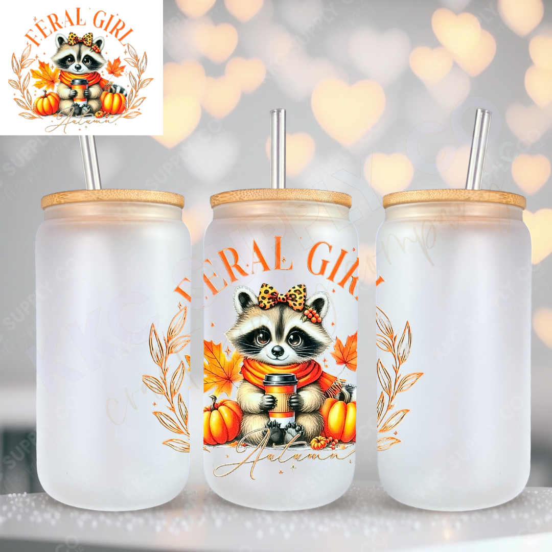 UV16798-Feral Girl Autumn 16oz UV DTF Decal