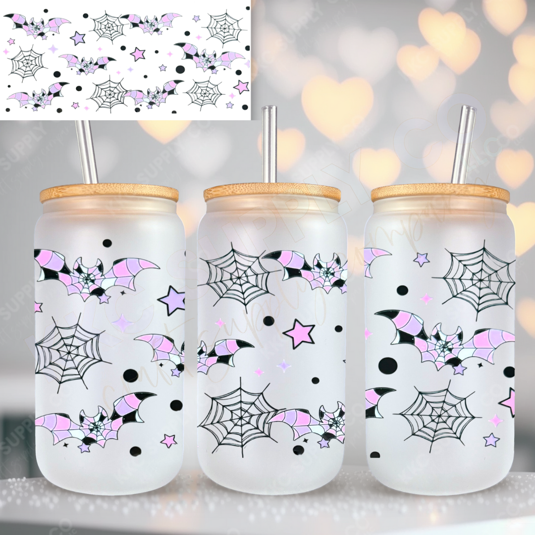 UV16776-Pink and Purple Bats 16oz UV DTF Wrap