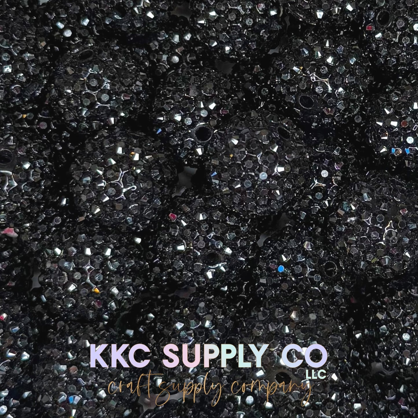 Black Rhinestone Bubblegum Bead