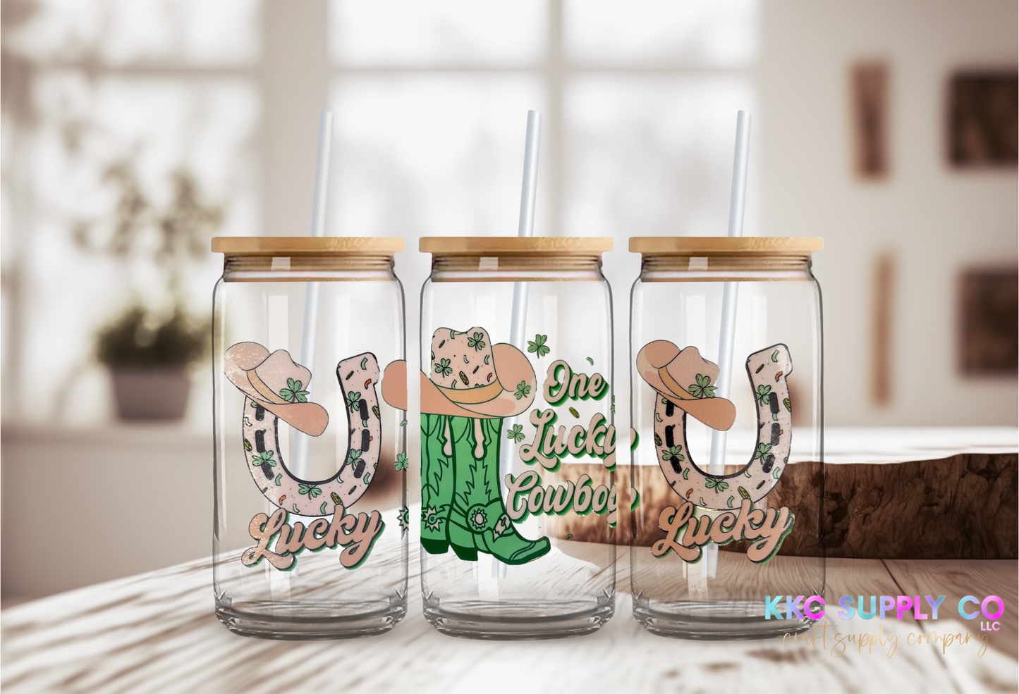 UV16335-One Lucky Cowboy 16oz UV DTF Wrap or Decal Sheet