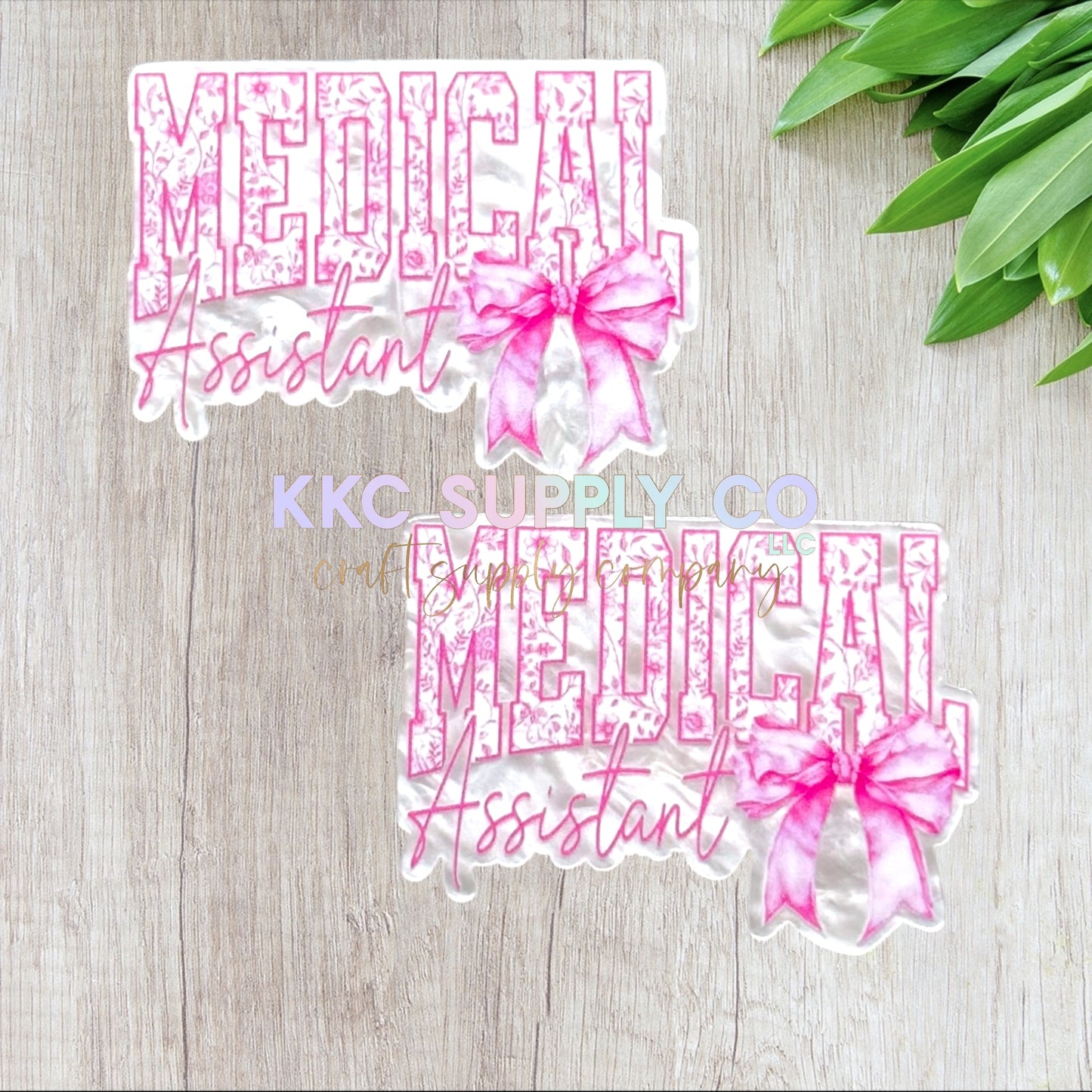 AT169-Pink Coquette Bow Medical Assistant-Acrylic Flatback