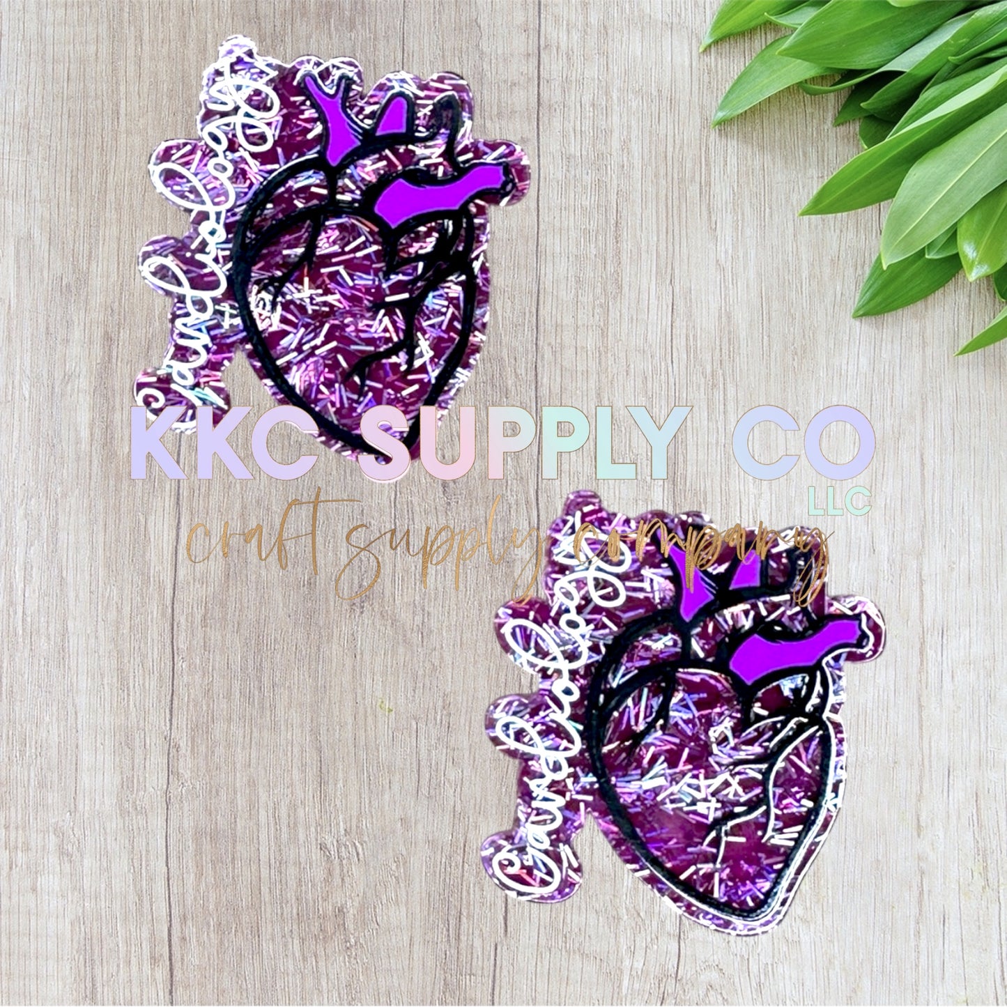AT52-Cardiology Purple Heart-Acrylic Flatback