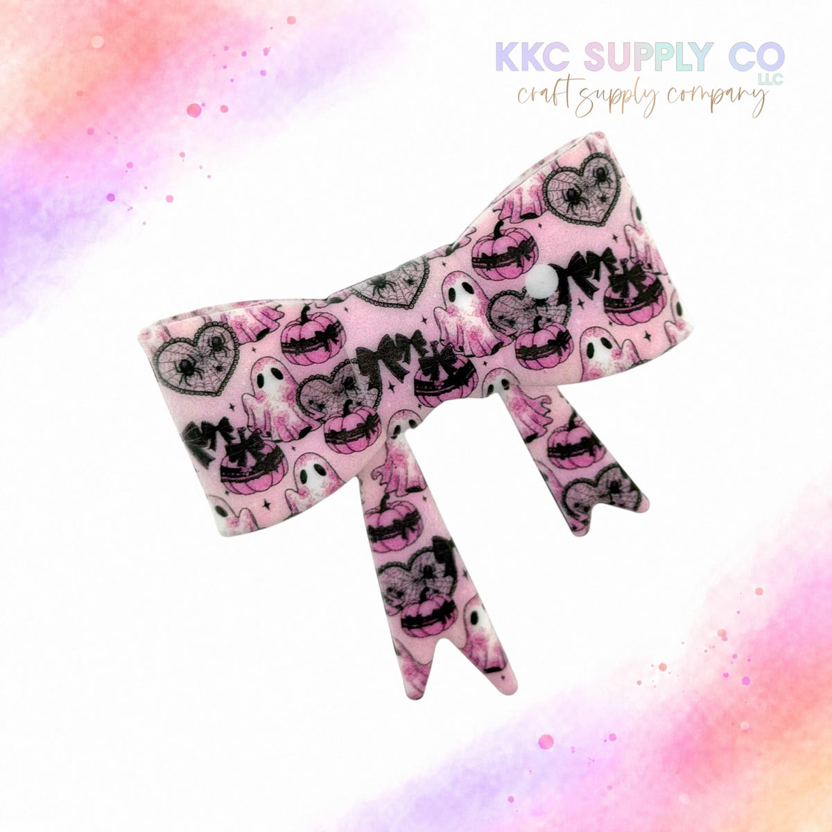 Pink Coquette Ghost large silicone bow