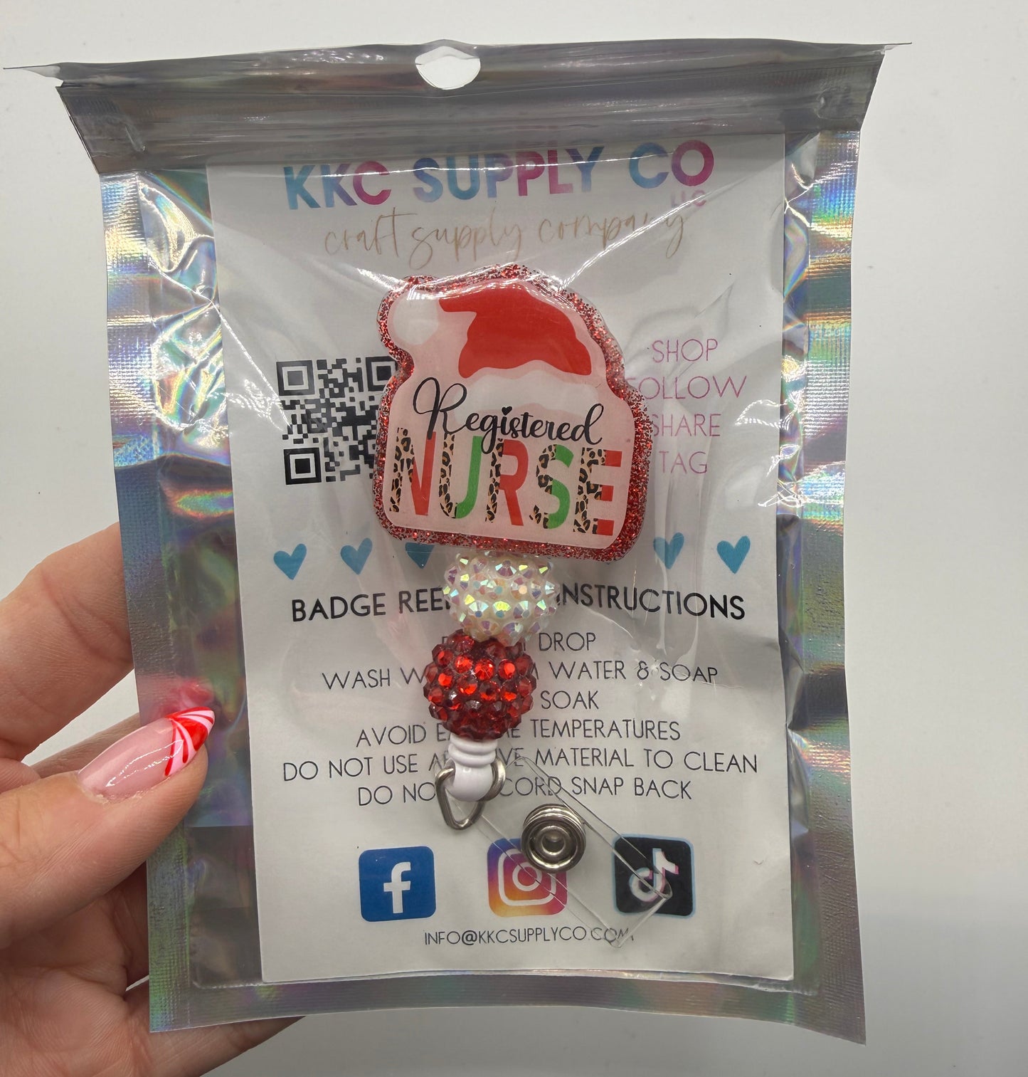 Registered Nurse Pre-Made Glittered Acrylic Bade Reel