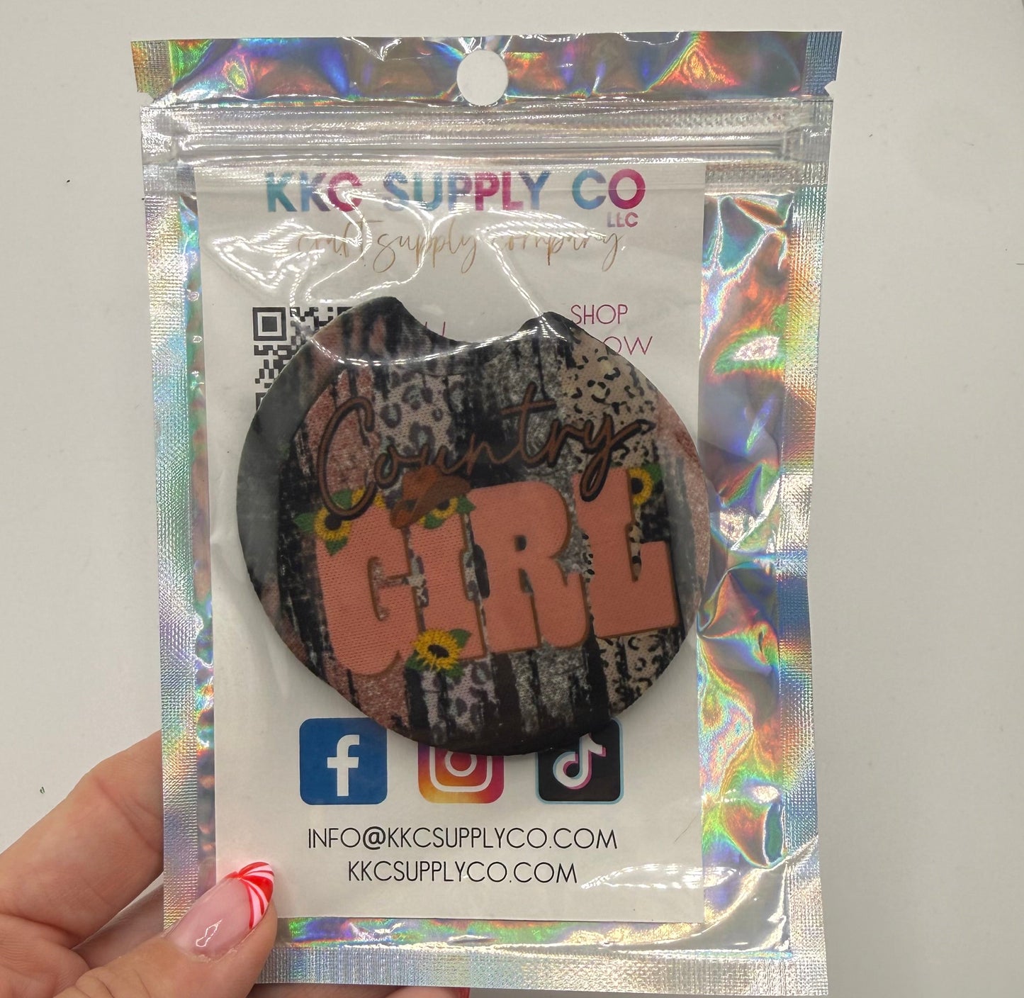Country Girl Car Coaster-2 Pack