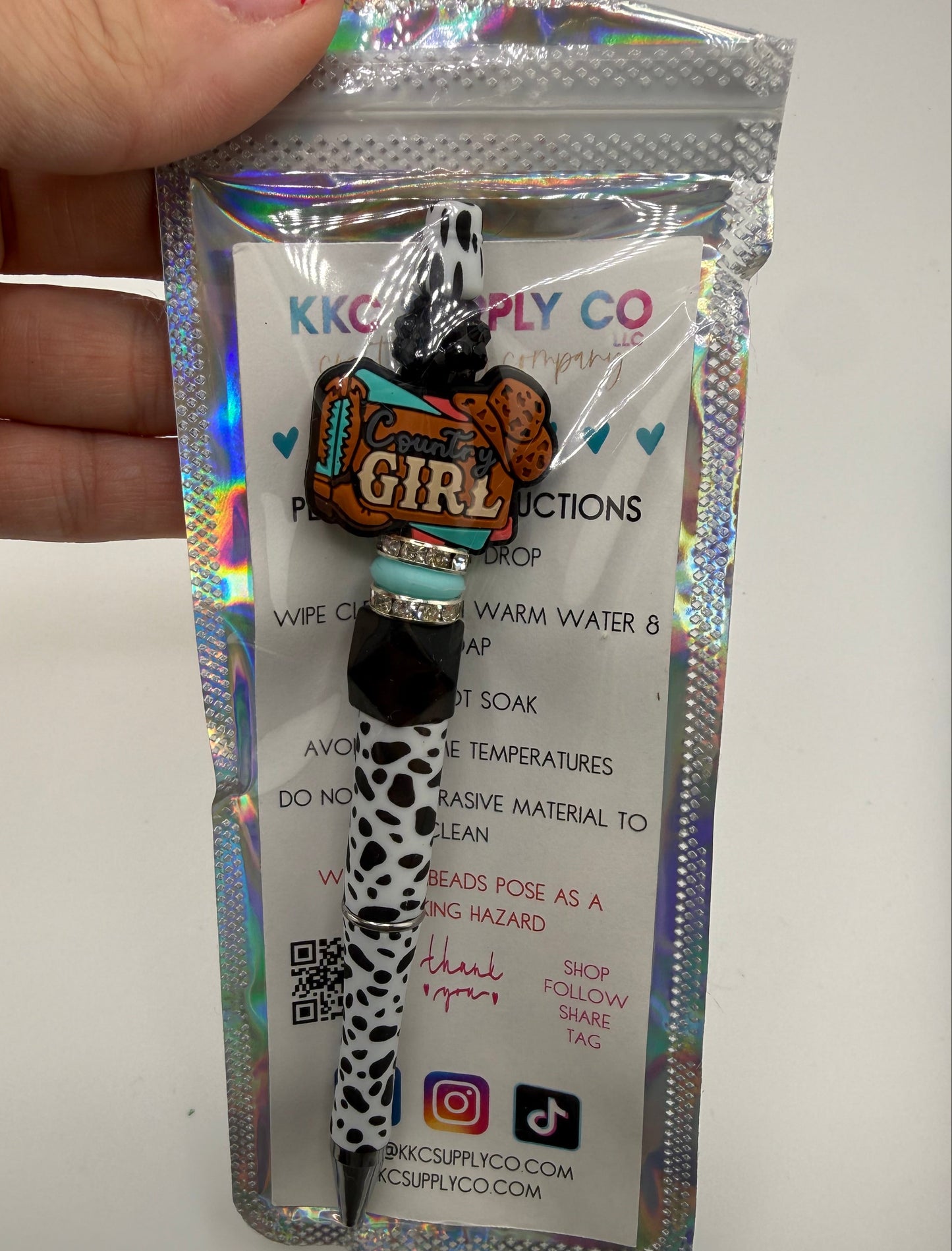 Country Girl Pre-Made Beadable Pen