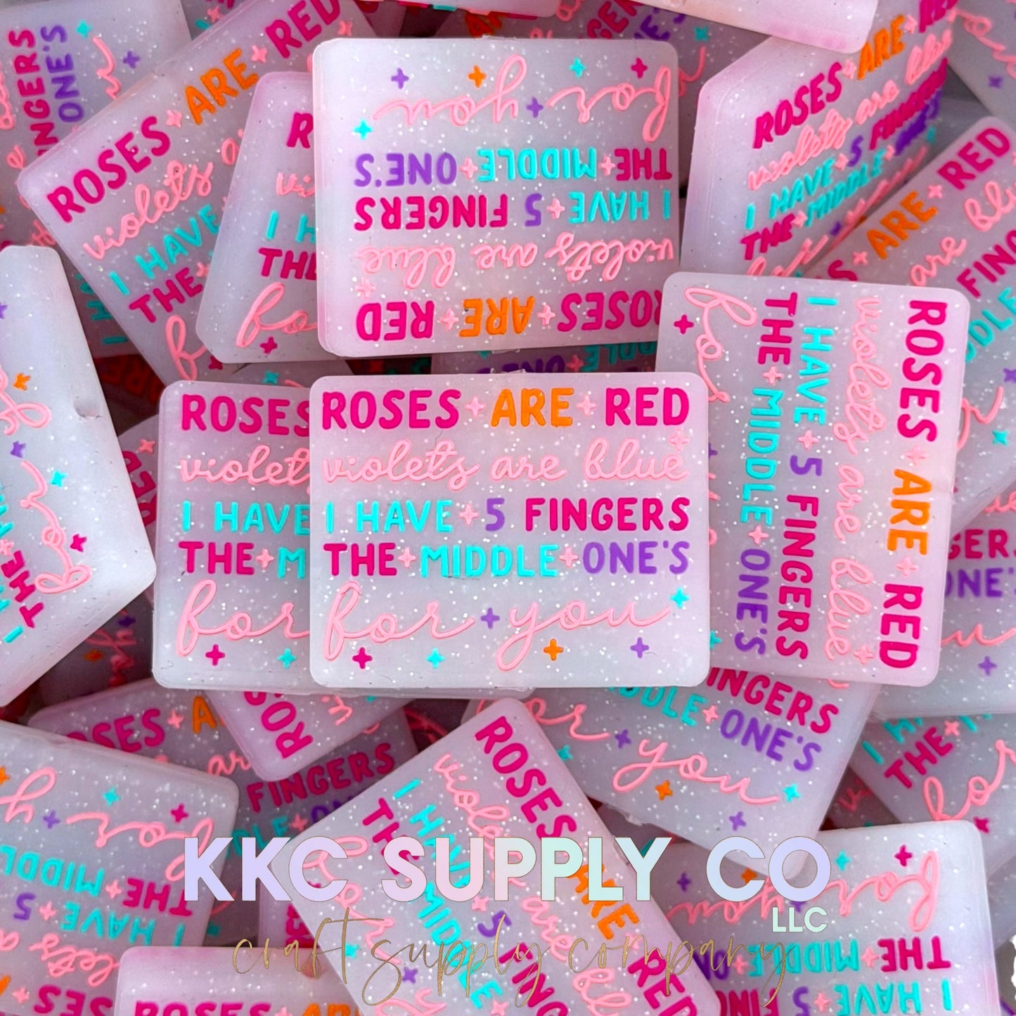 Roses Are Red Violets Are Blue...Silicone Focal Bead