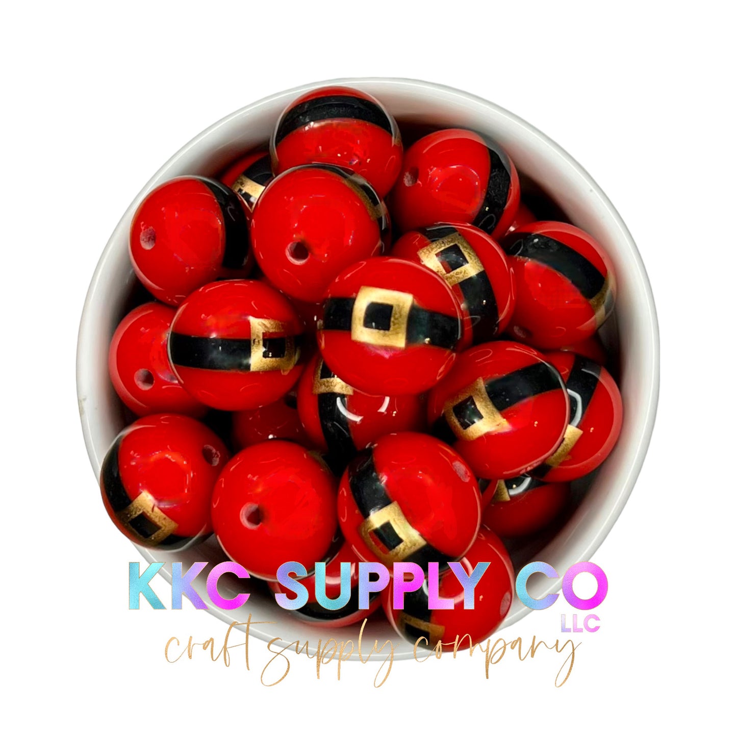 Santa’s Belt Buckle Bubblegum Bead 20mm