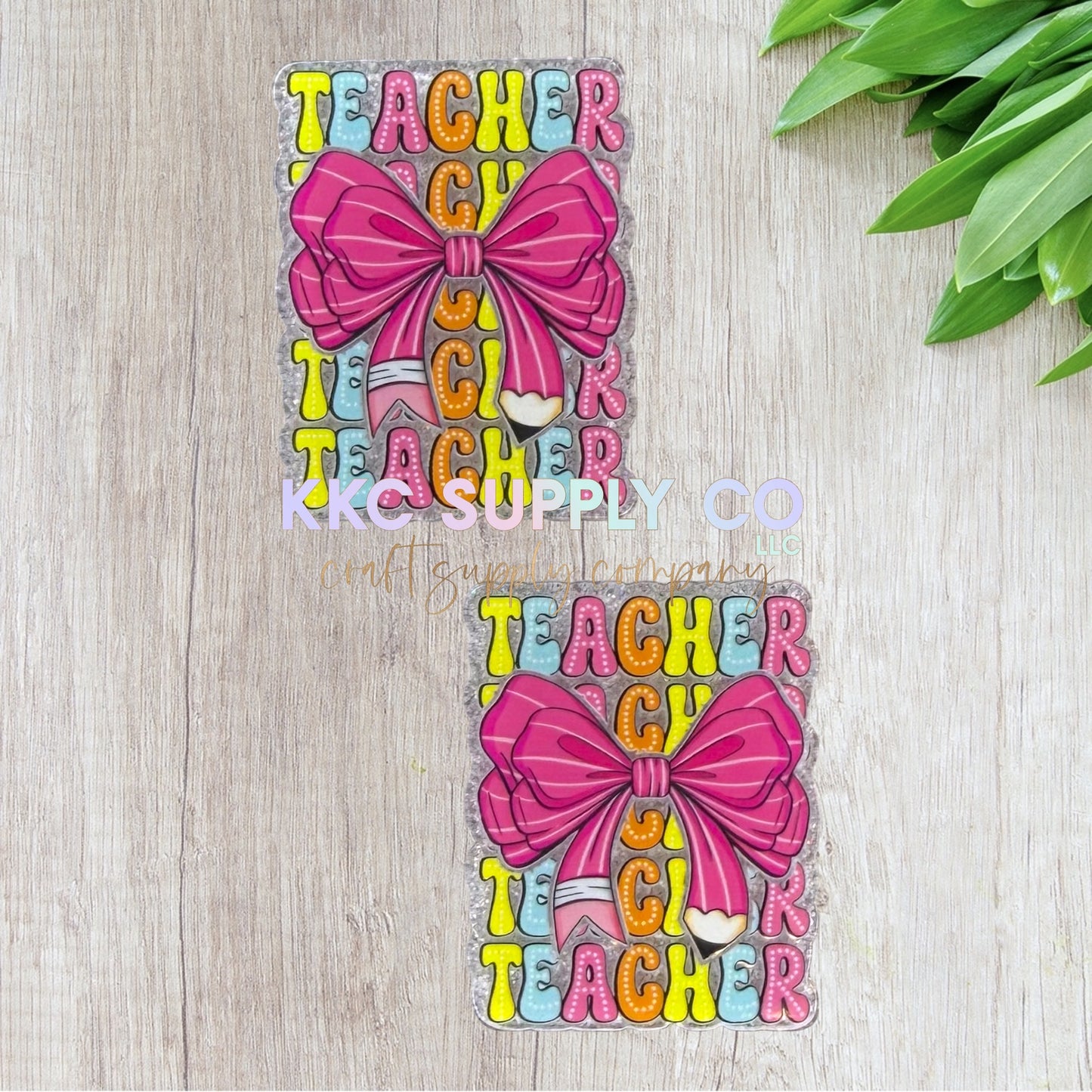 AT639-Teacher Bow-Acrylic Flatback
