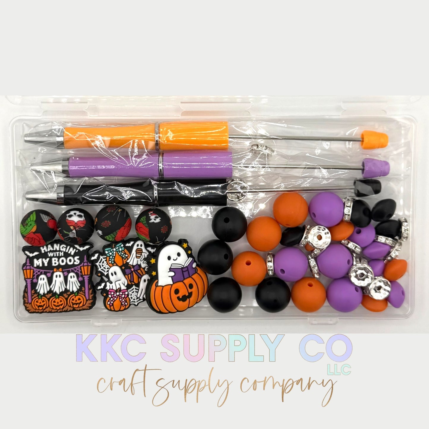 Orange, Black and Purple Halloween Pen and Bead Bundle - 40 Count