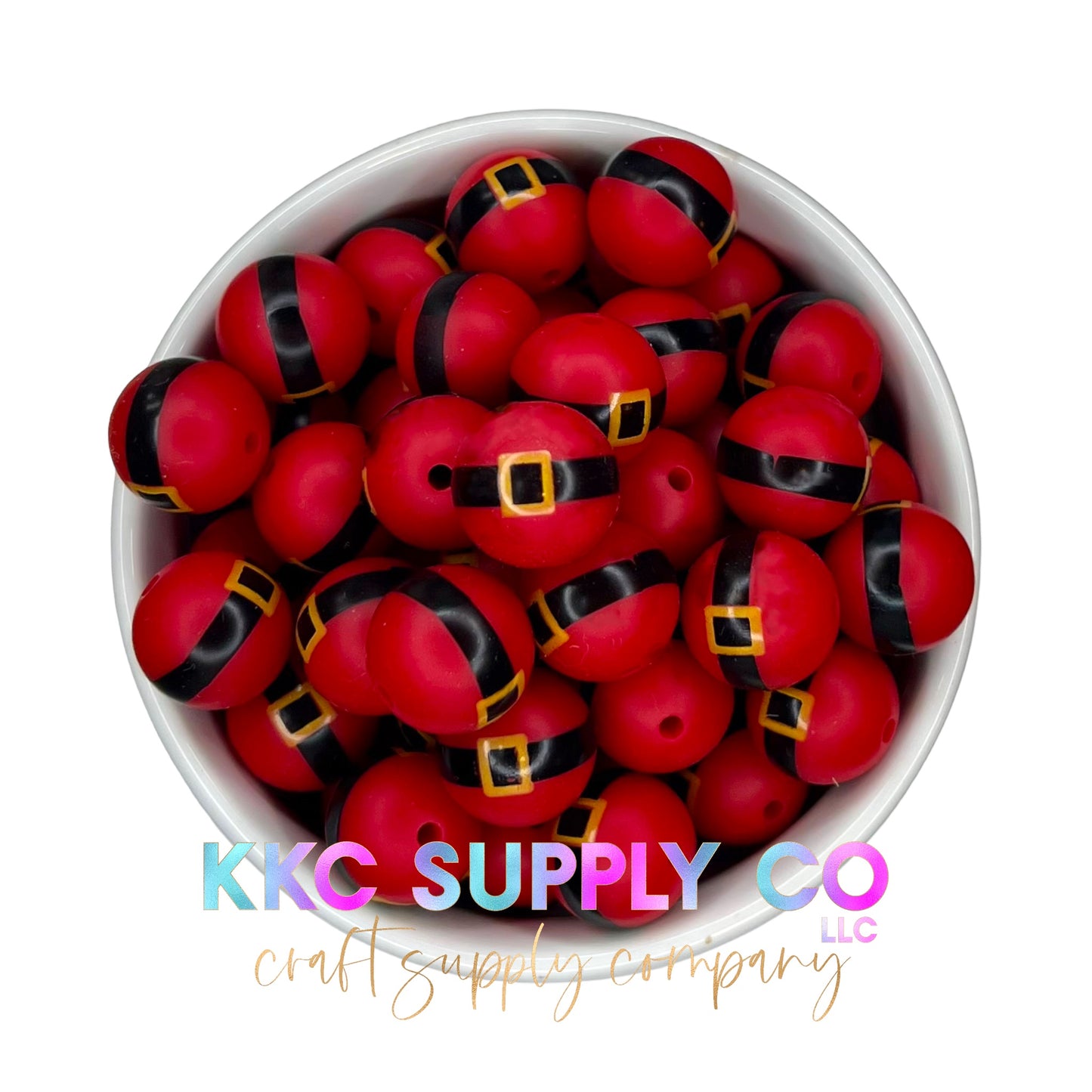 SP65-Santa’s Belt Buckle 15mm Silicone Bead