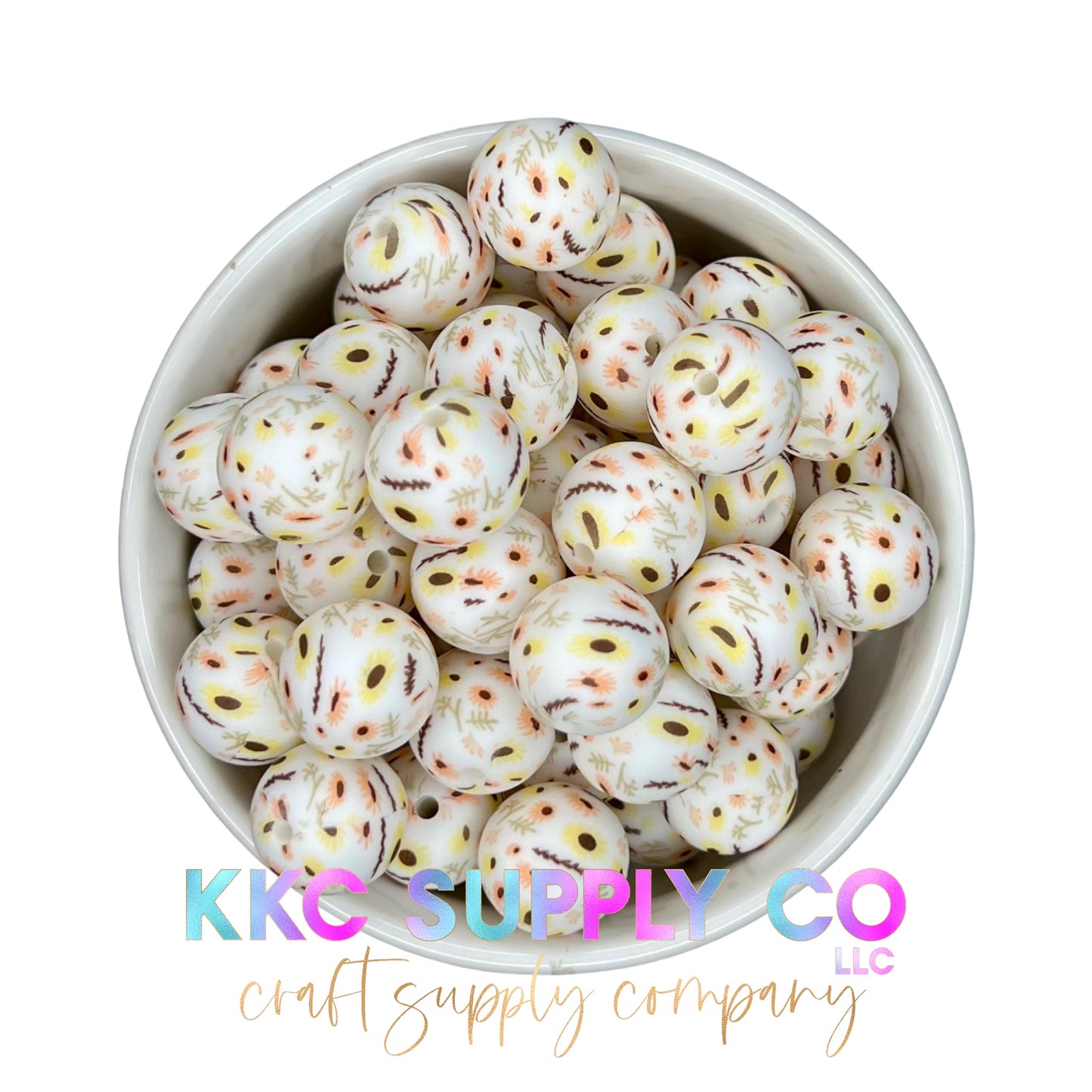 SP58-Wildflower Printed Silicone Beads