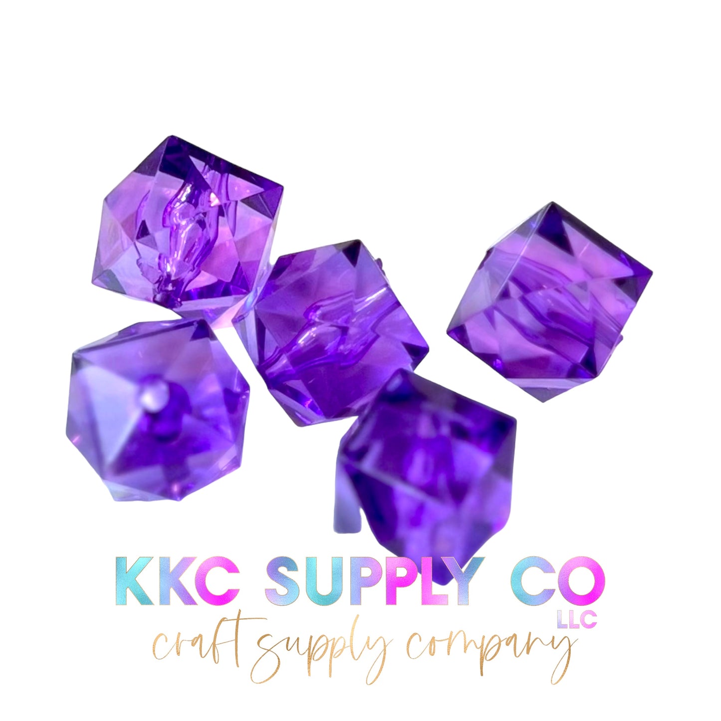 Jelly Purple Faceted Bubblegum Bead 20mm