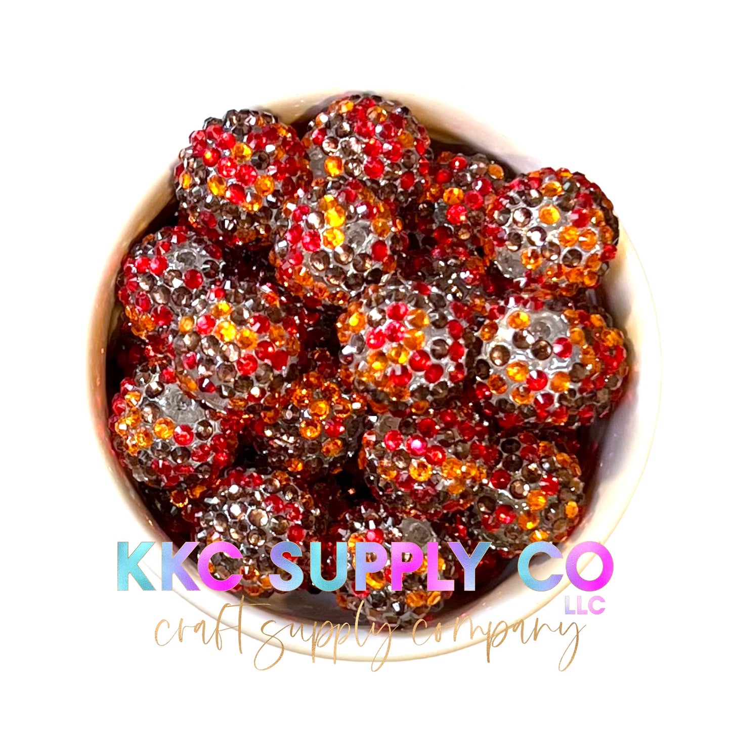 Autumn Confetti Rhinestone Bubblegum Bead 20mm