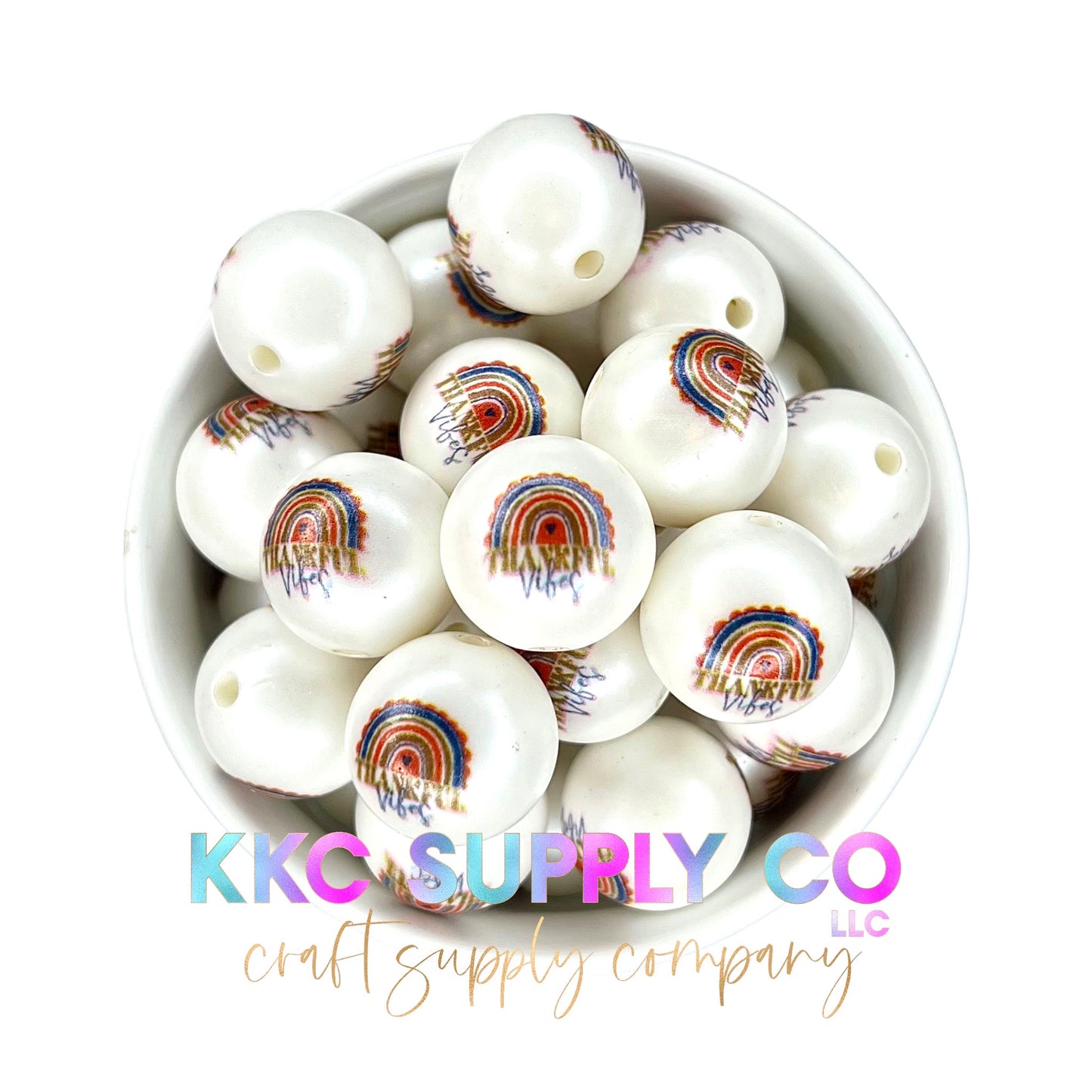 Thankful Vibes Bubblegum Bead 20mm