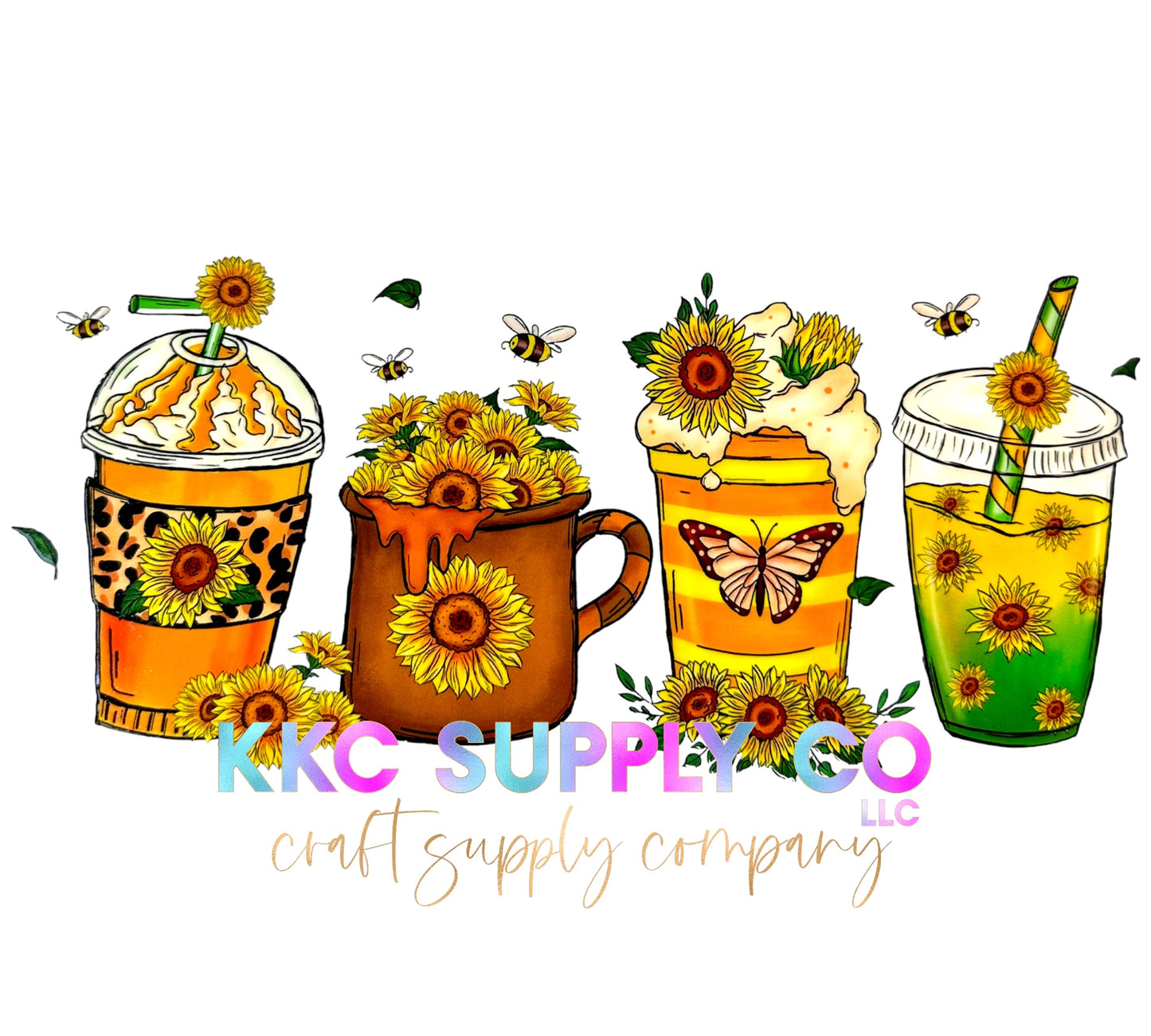 UV16122-Sunflower Coffee 16oz UV DTF Wrap