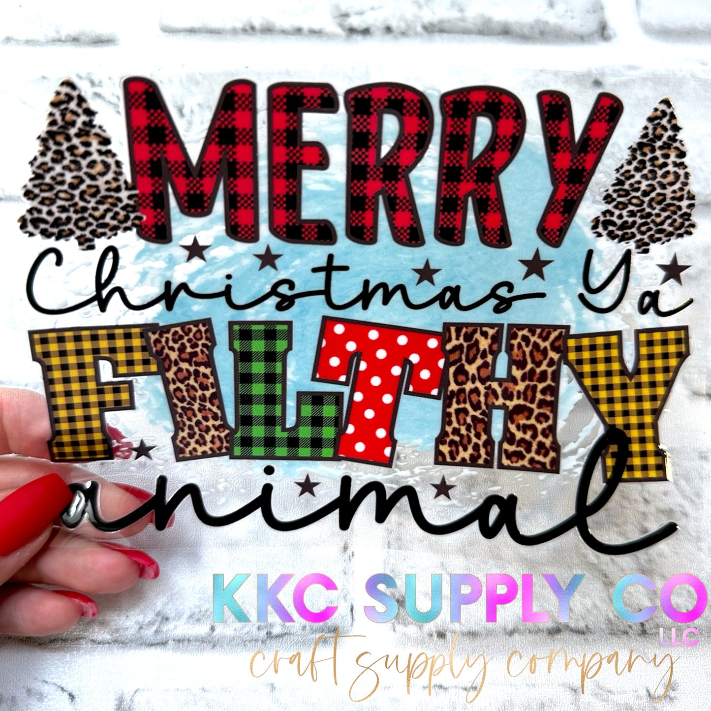 UV16231-Merry Christmas Ya Filthy Animal 16oz UV DTF Decal