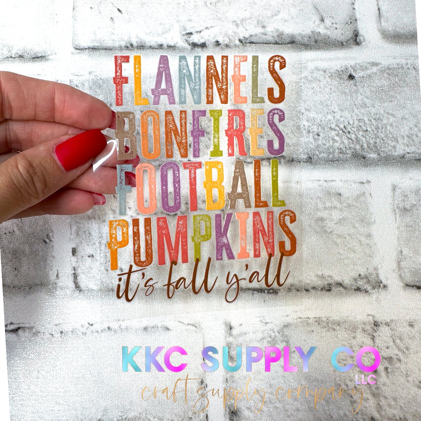 UV16242-Flannels Bonfires Footballs Pumpkins 16oz UV DTF Decal