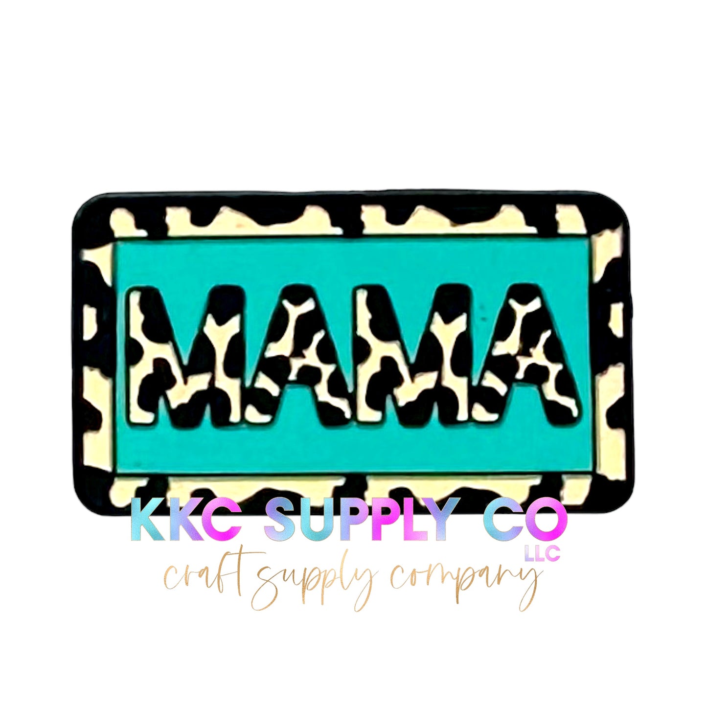 Mama Cow Print Silicone Focal Bead