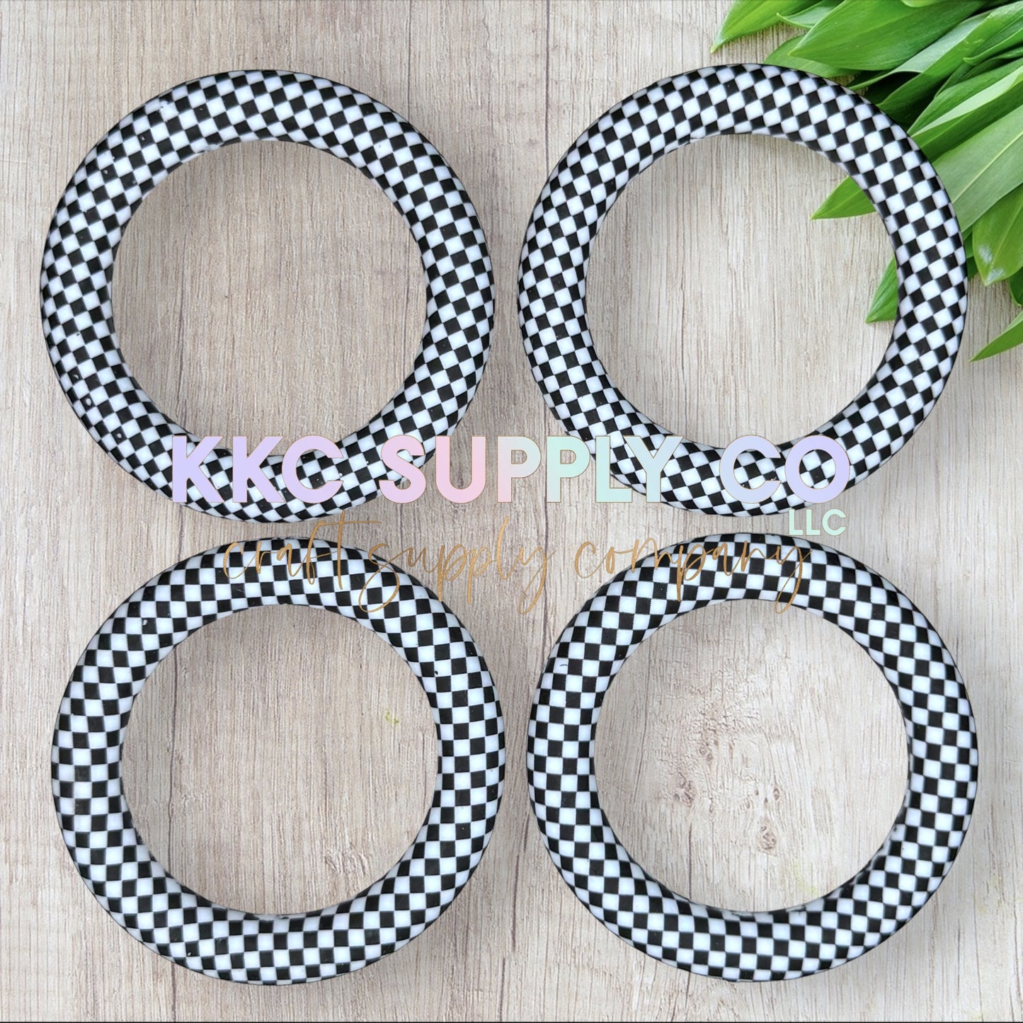 Checker Printed 65mm Silicone Ring