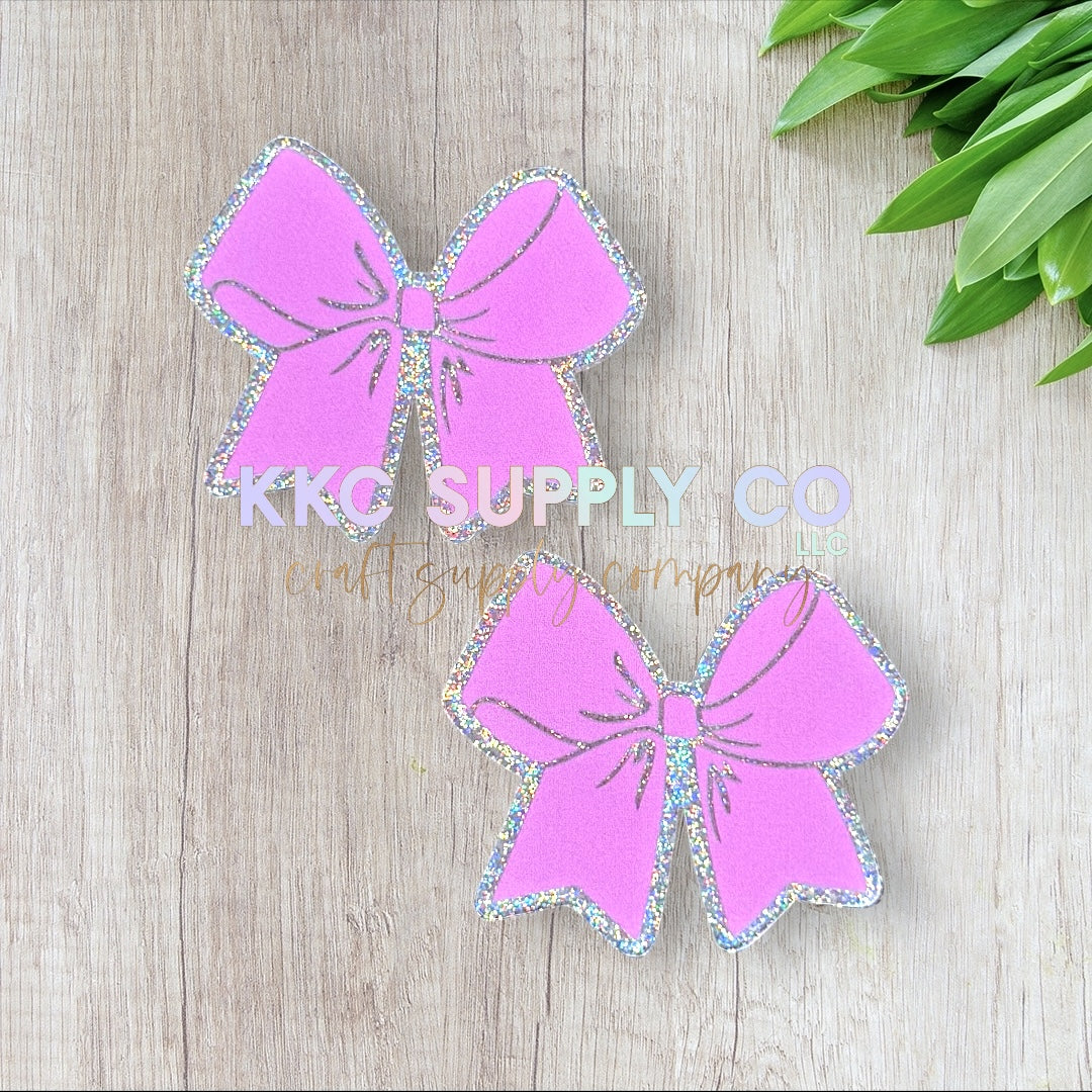 AT198-Pink Coquette Bow-Acrylic Flatback