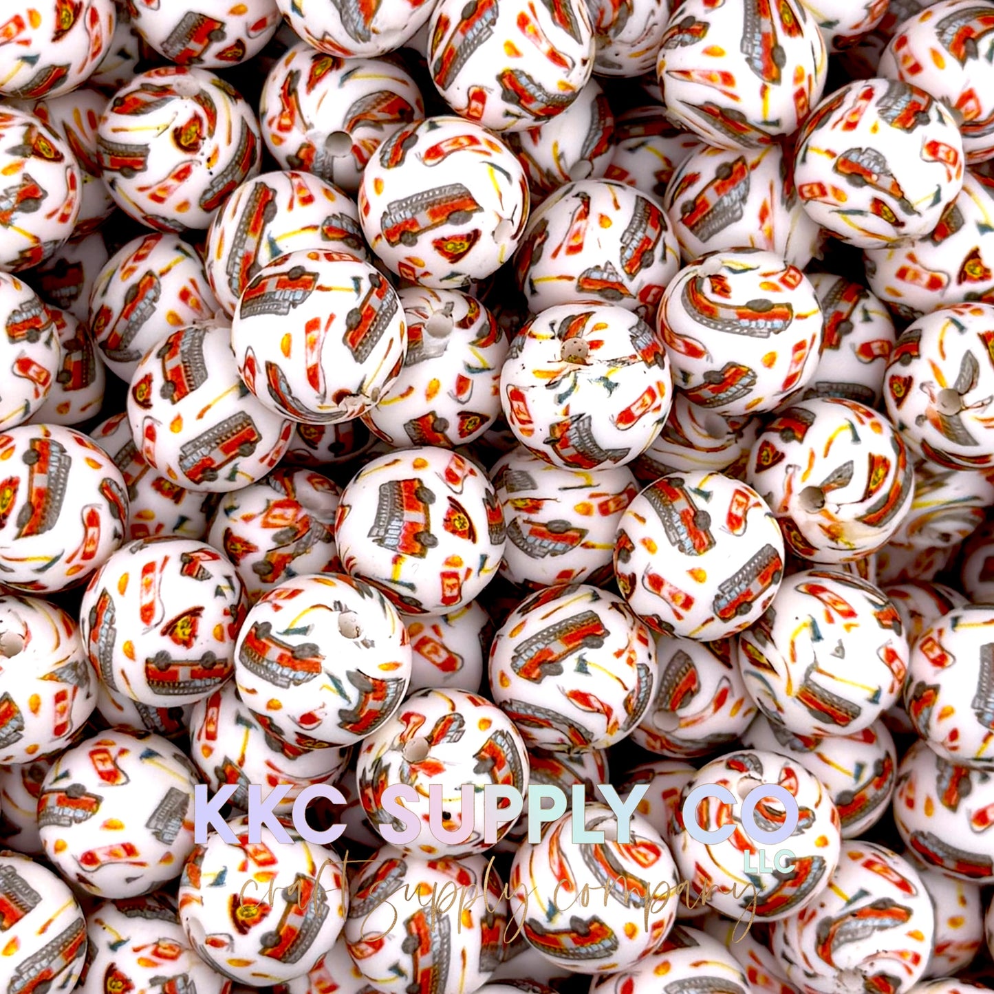 SP263-Fire Truck Silicone Beads-15mm