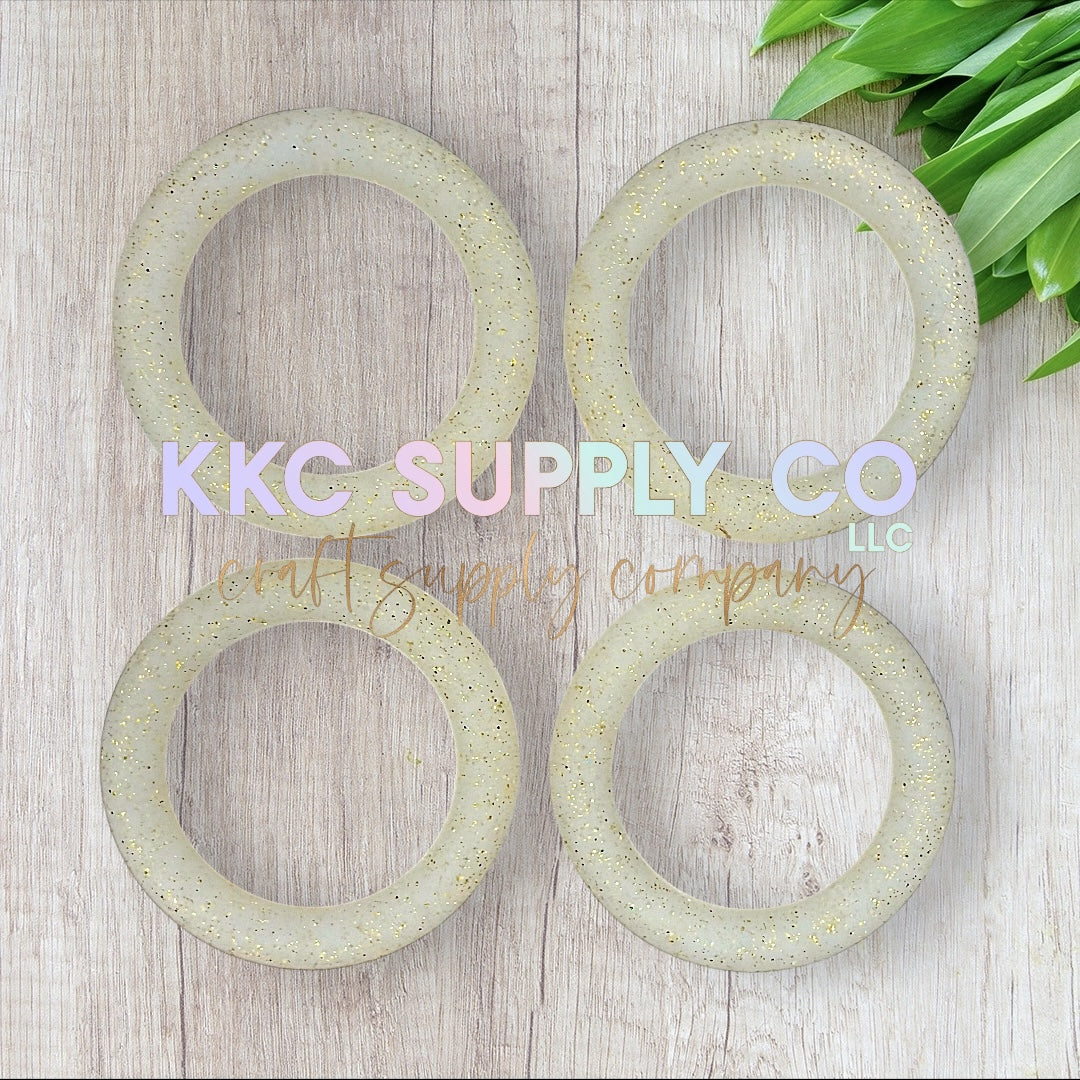 SG27-Gold Glitter 65mm Silicone Ring