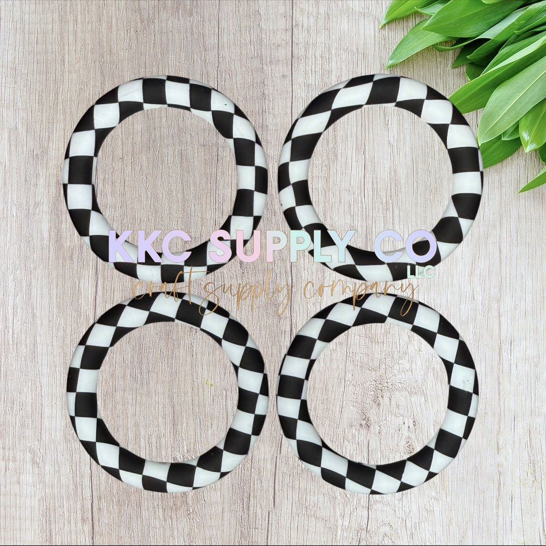 SP217-Large Checker Printed 65mm Silicone Ring