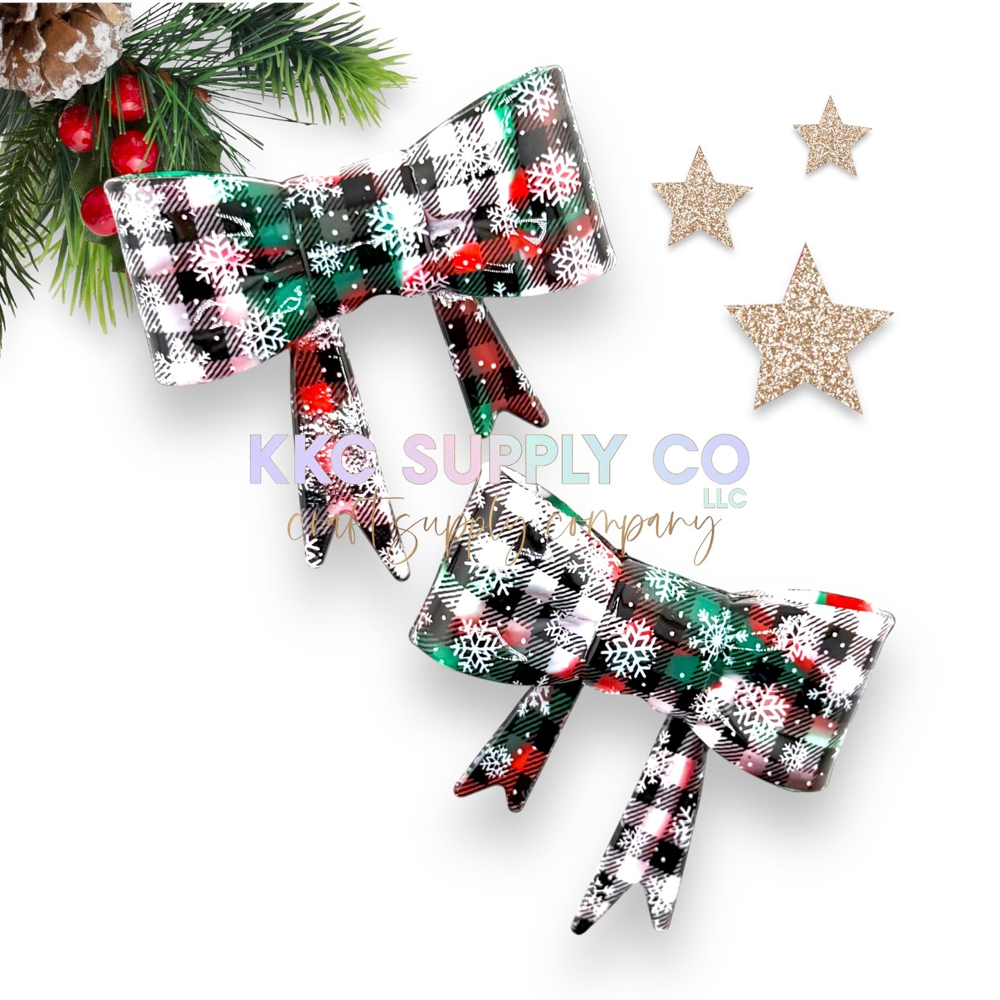 Christmas Plaid-Red, Green and White Liquid Beads