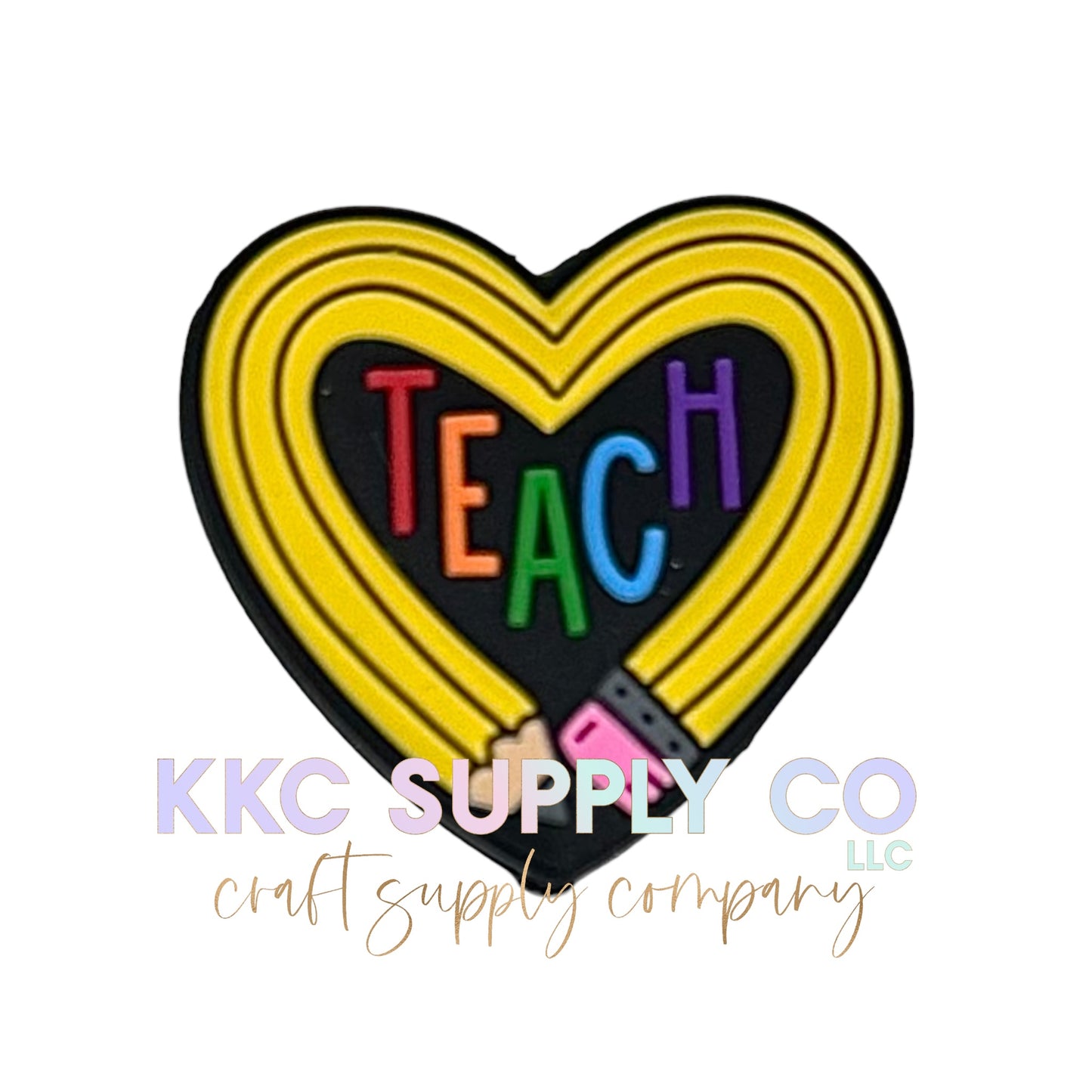 Teach Silicone Focal Bead-Rainbow