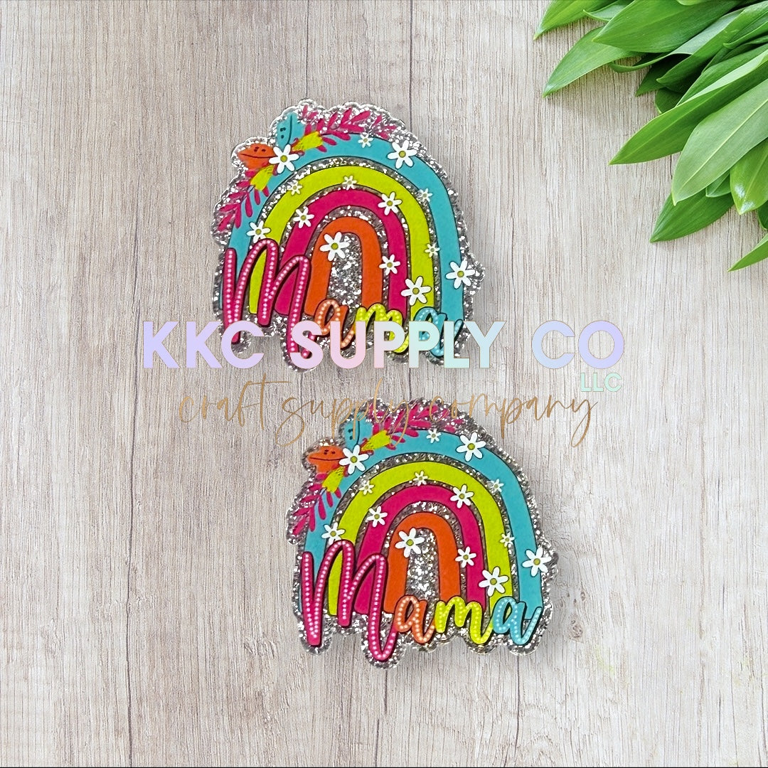 AT214-Neon Rainbow Mama-Acrylic Flatback