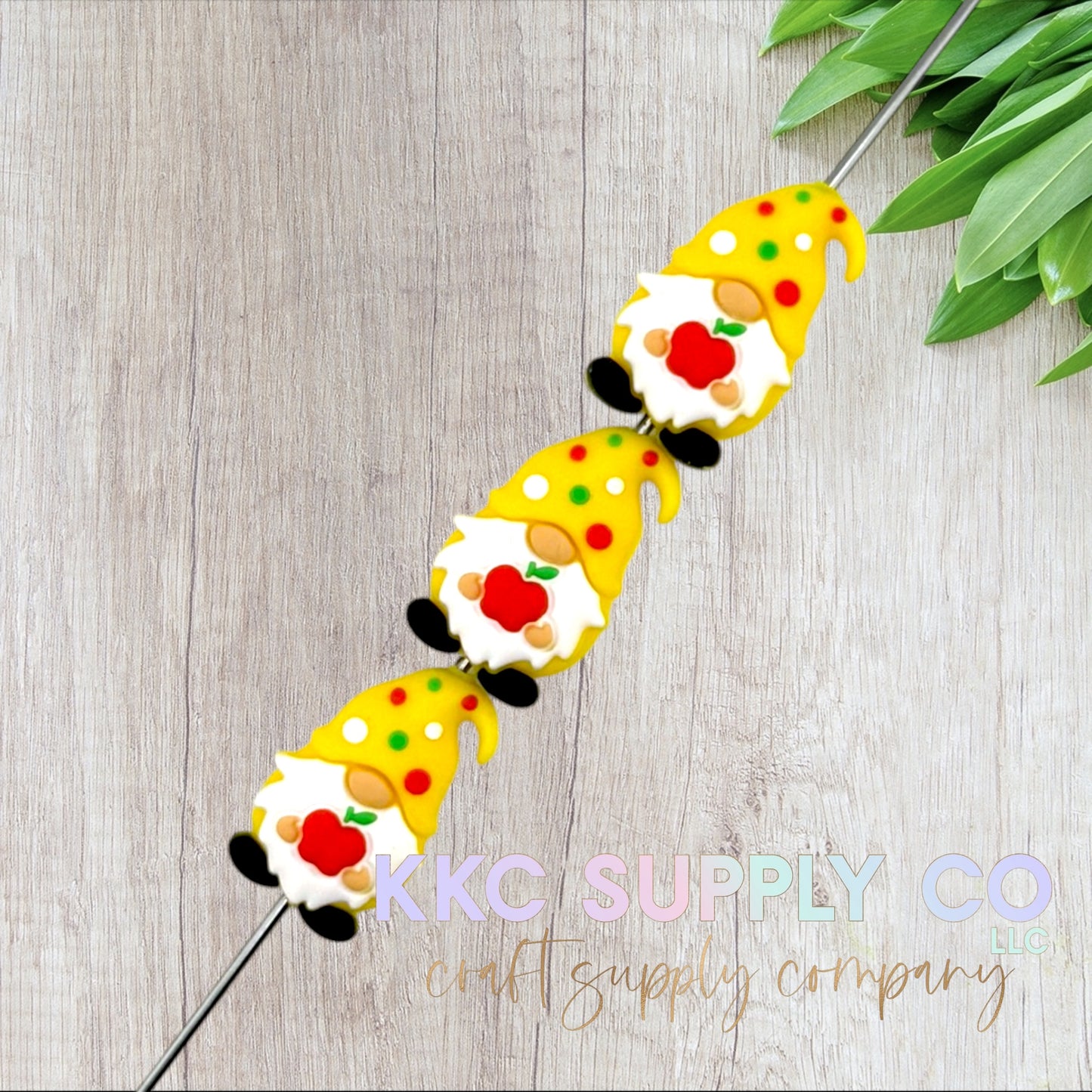 3D Teacher Gnome Silicone Focal Bead