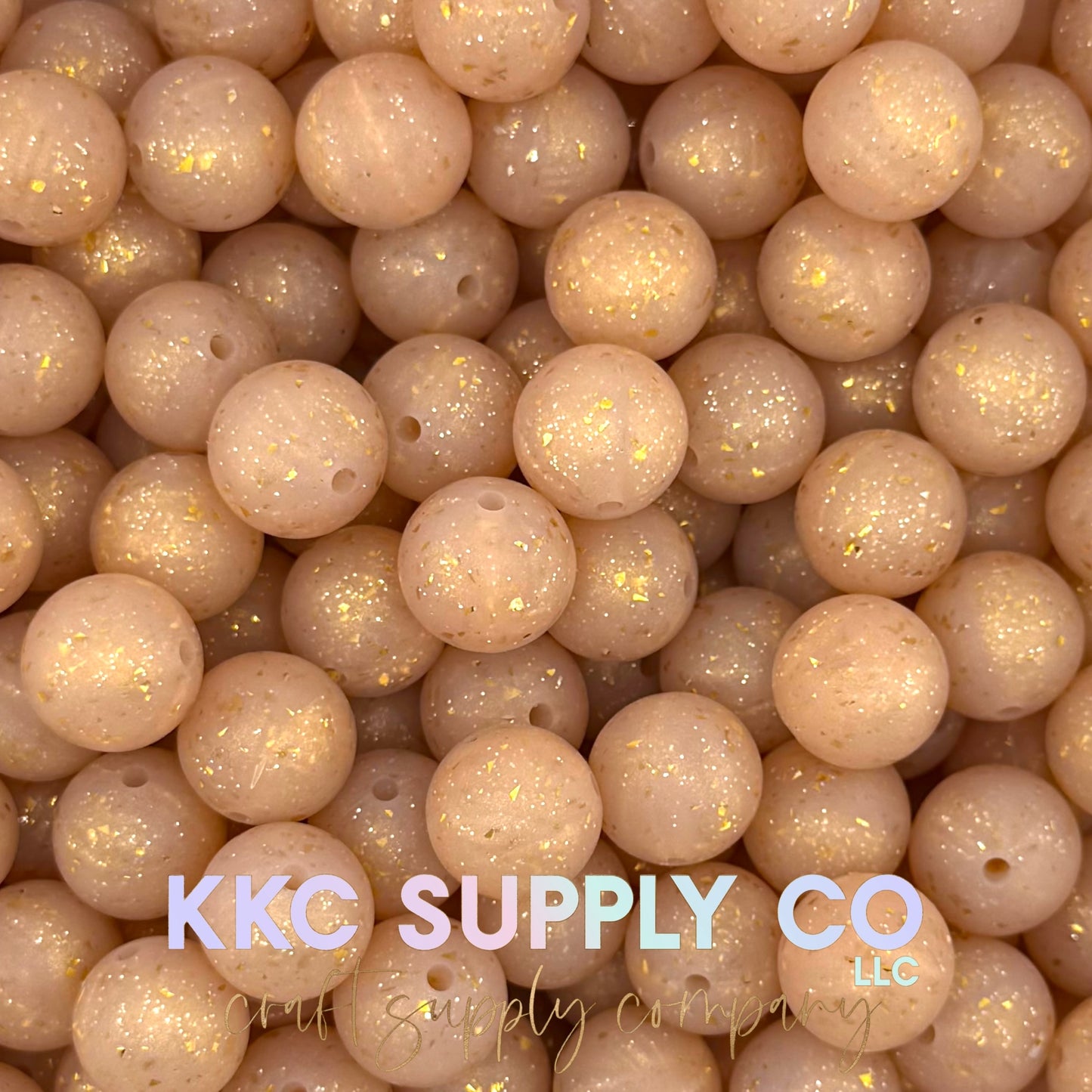 SG59-Gold with Gold Confetti Glitter Silicone Beads